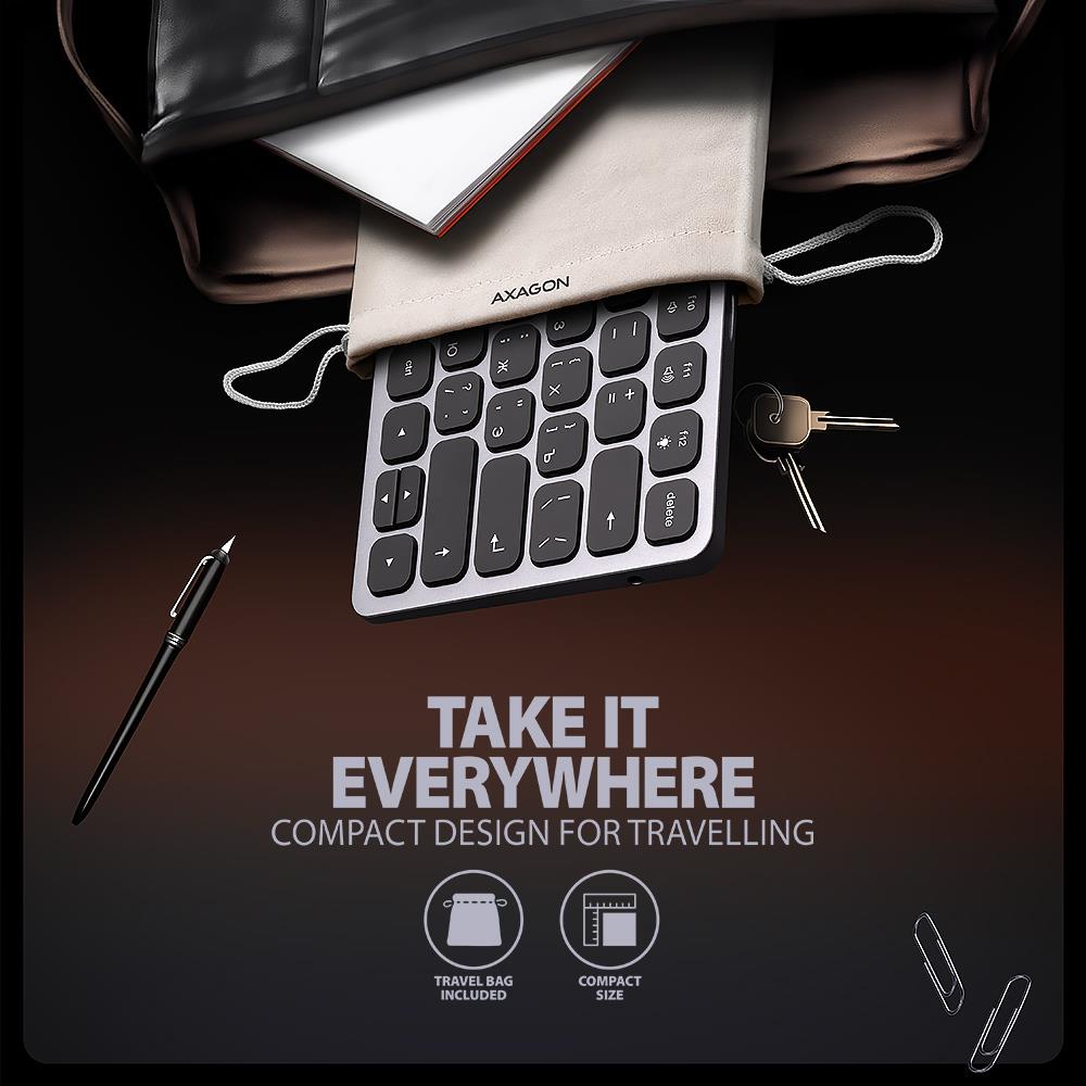 Axagon Keyboard + I - O Hub 9IN1