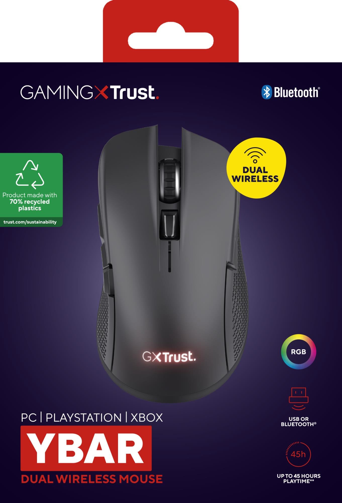 Trust Mouse USB Optical Wireless GXT931 / Ybar Multi BLK