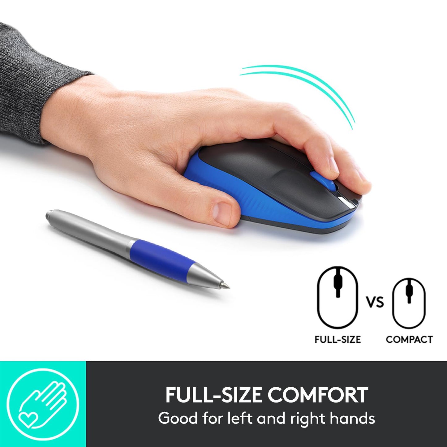 Logitech Mouse USB Optical Wireless M190 - Blue