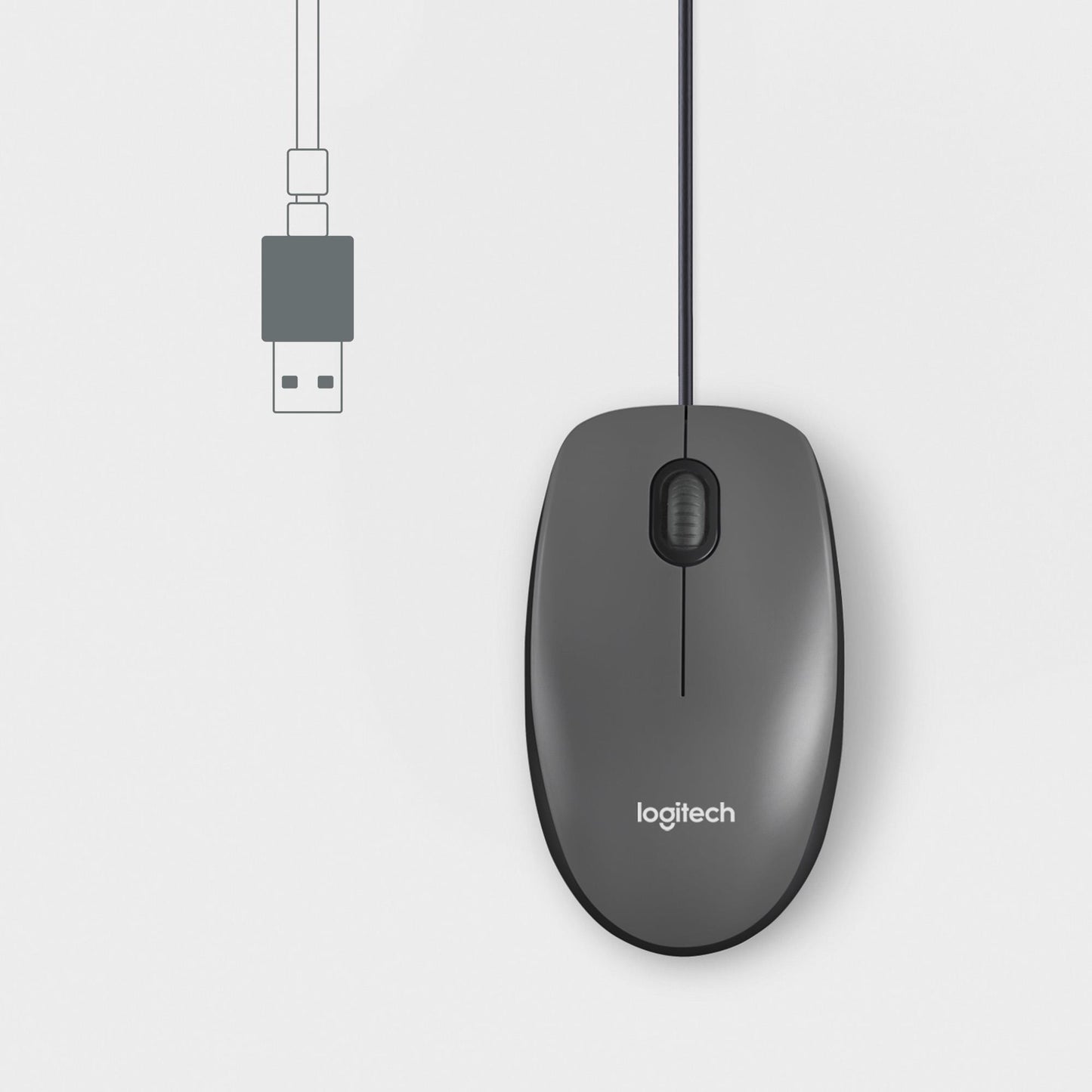 Logitech Mouse USB Optical M100 - Black