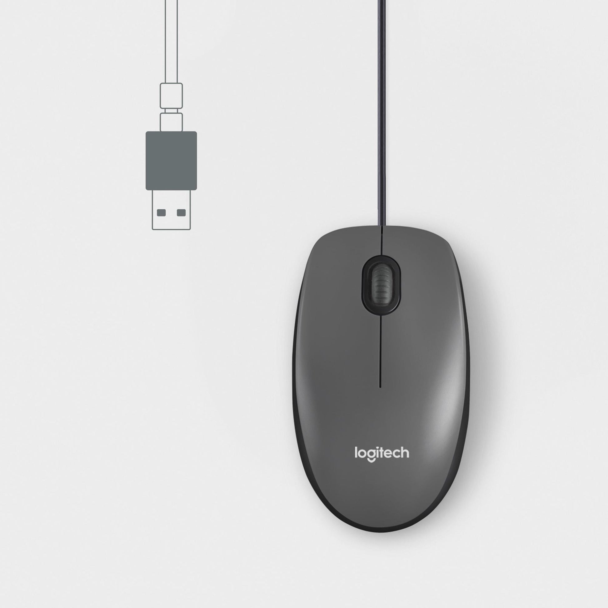 Logitech Mouse USB Optical M100 - Black
