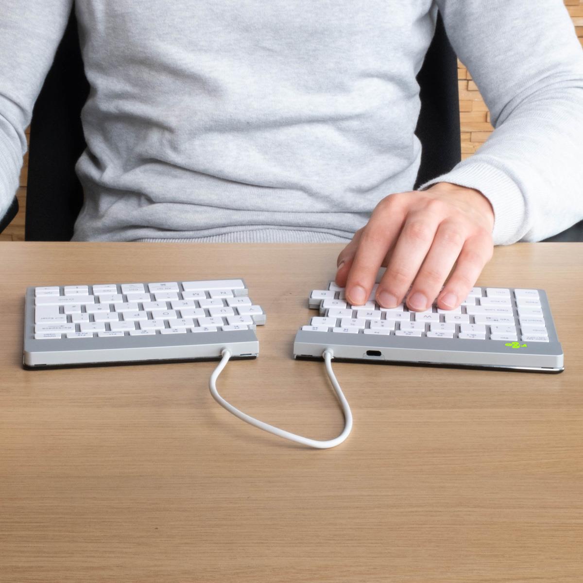 R-GO Tools Keyboard Wireless Split Break - White