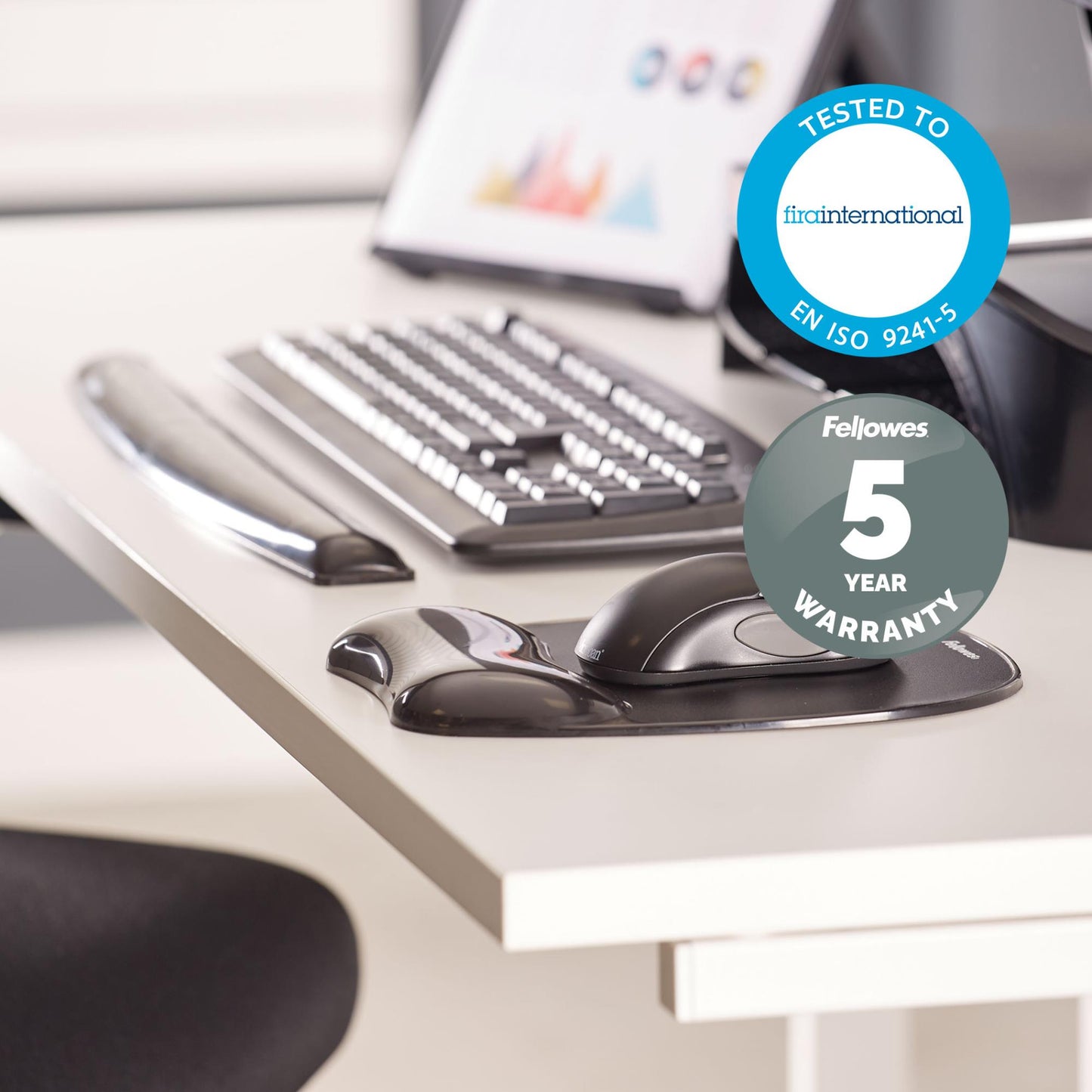 Fellowes Mouse Pad Crystal GEL - Black