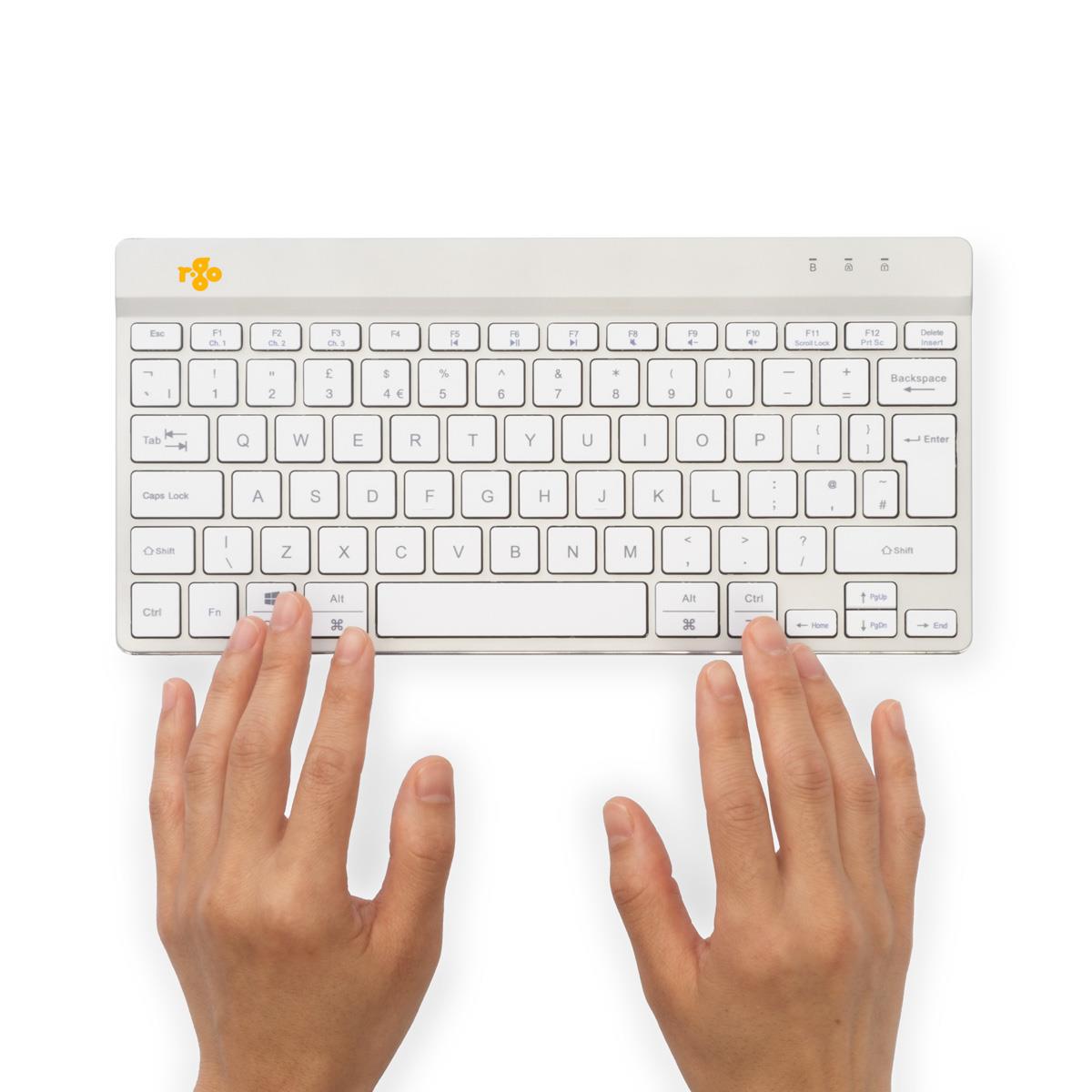 R-GO Tools Keyboard Wireless Compact Break - White