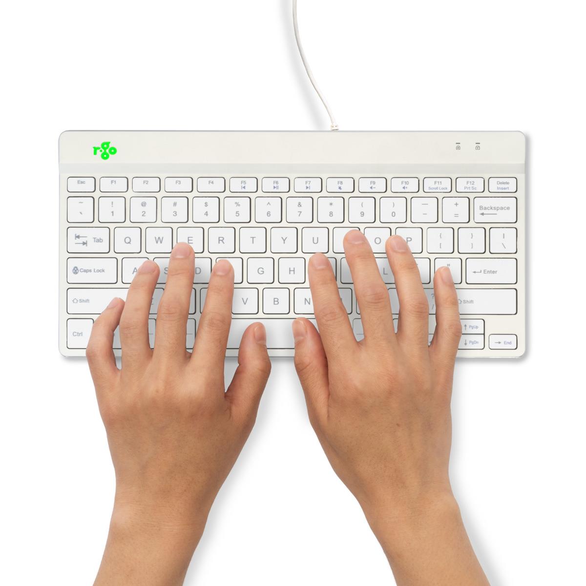 R-GO Tools Keyboard Compact Break English - White