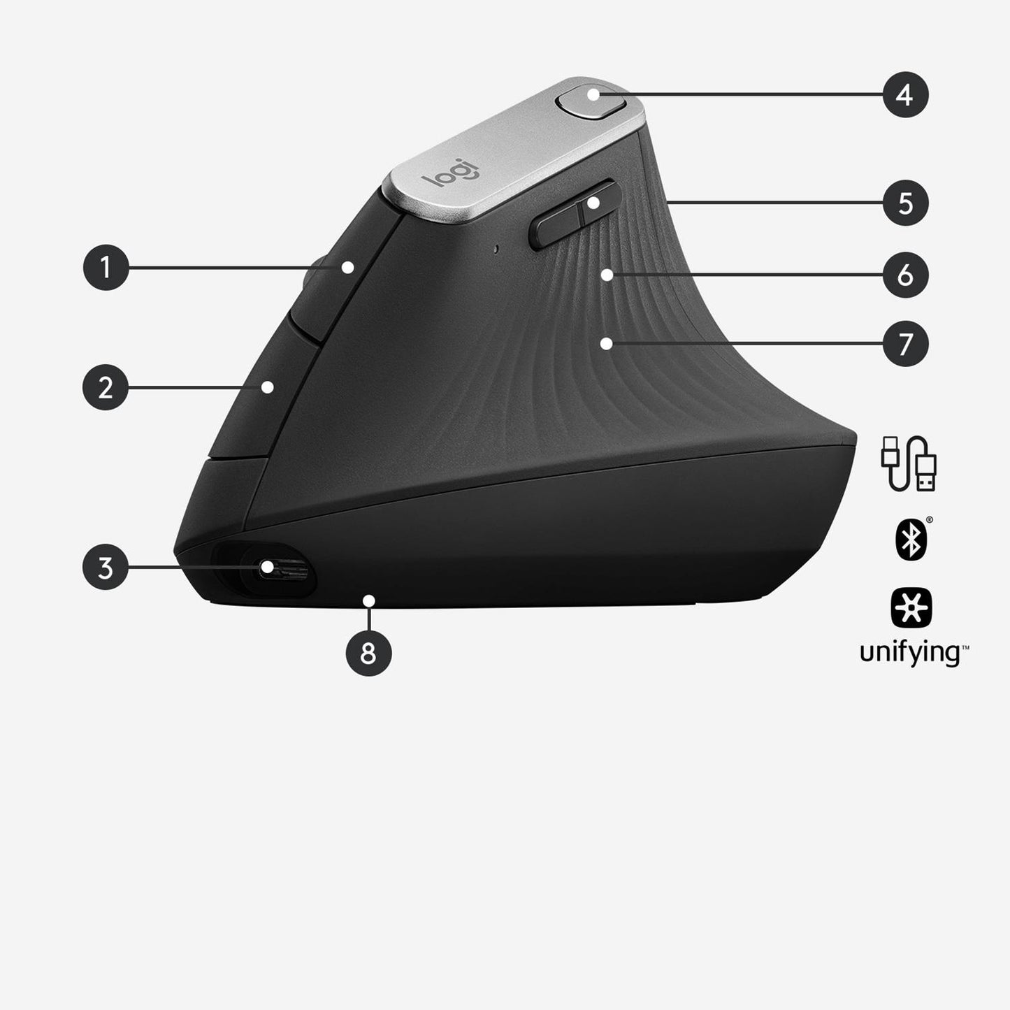 Logitech Mouse USB Optical Wireless MX Ergo - 910-005448
