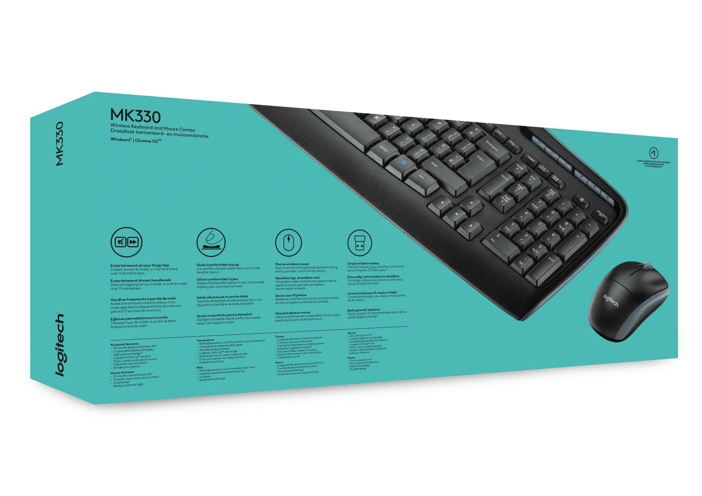 Logitech Keyboard + Mouse Combo MK330 - English