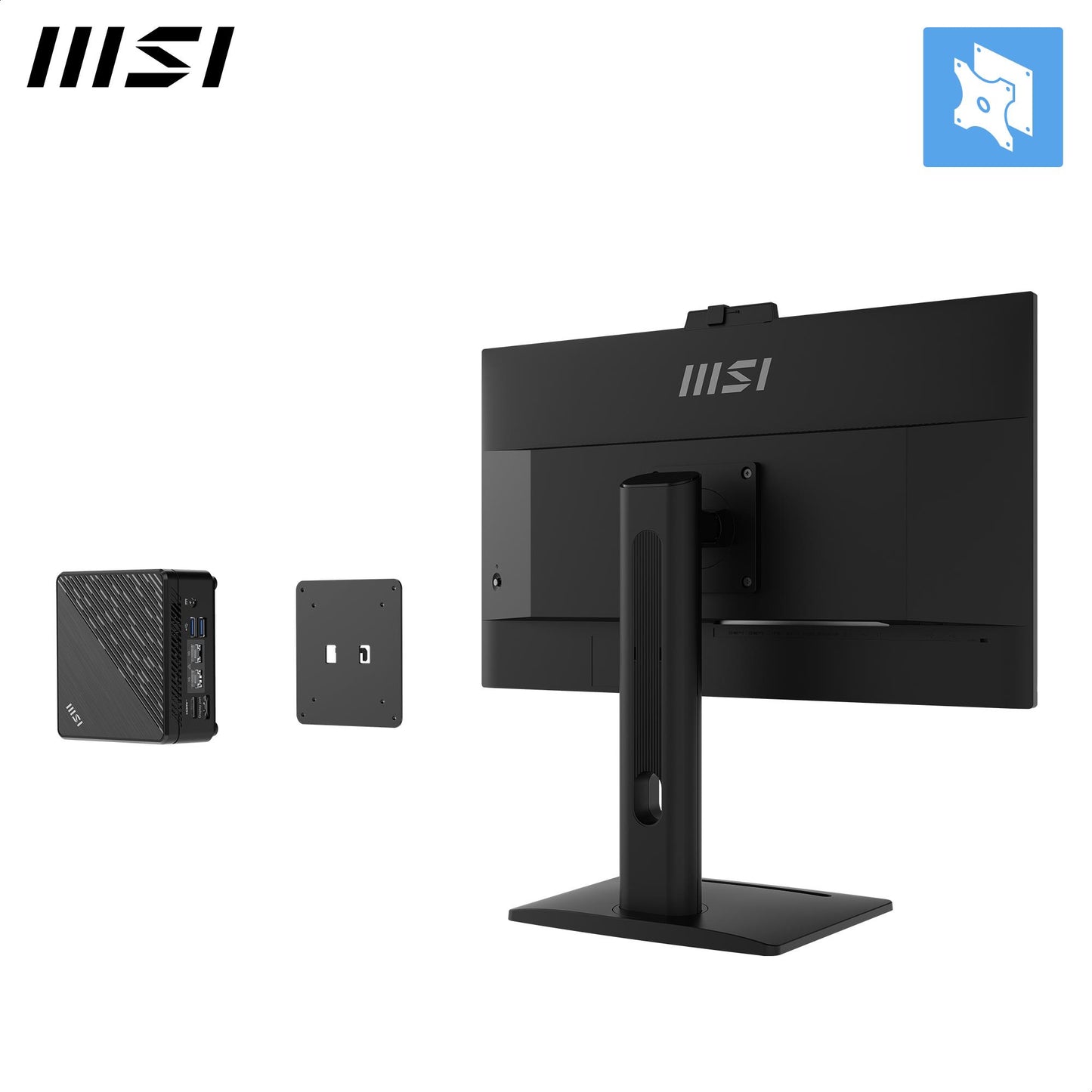 MSI LCD Monitor MSI Pro MP275QPDG 27" Business Swivel Pivot Height Adjustable Tilt Matte Panel IPS 2560X1440 16:9 100Hz 5 Ms Speakers