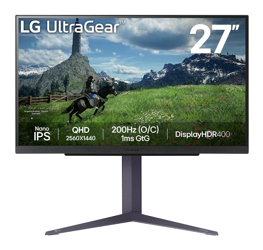 LG LCD Monitor LG 27" Panel IPS 2560X1440 16:9 180Hz 1 Ms Pivot Height Adjustable Tilt Colour Black