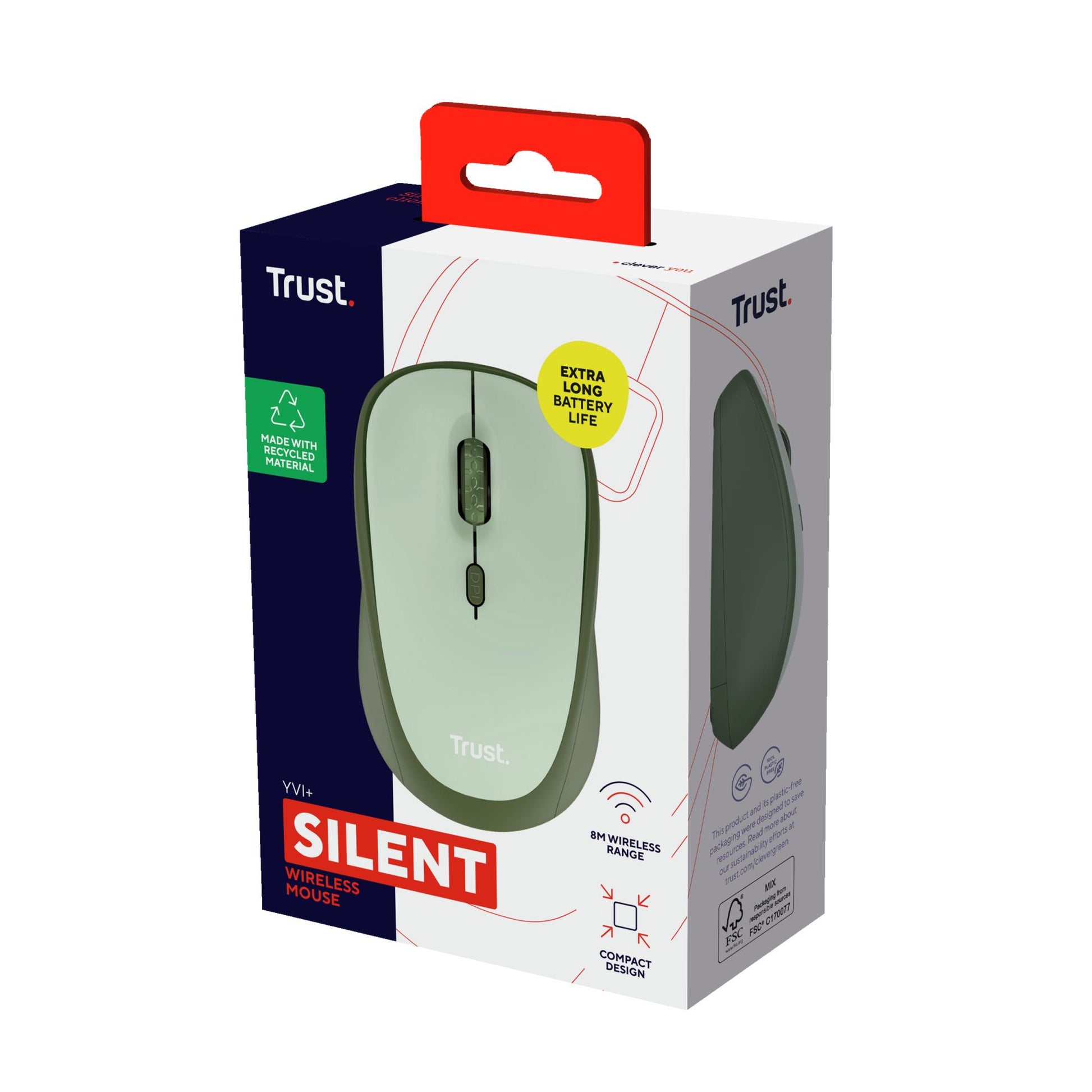 Trust Mouse USB Optical Wireless YVI + - Green