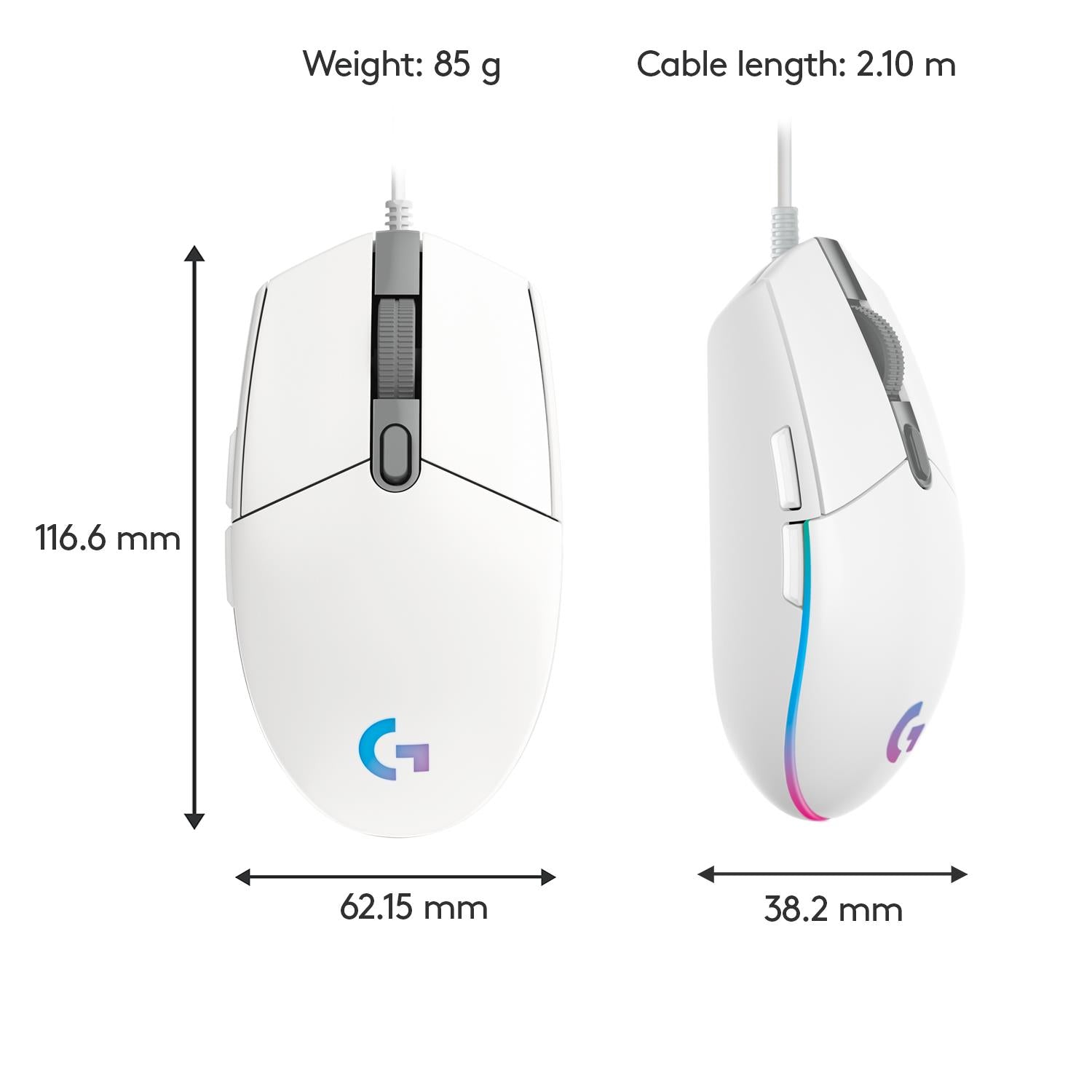 Logitech Mouse USB Optical G203 - White
