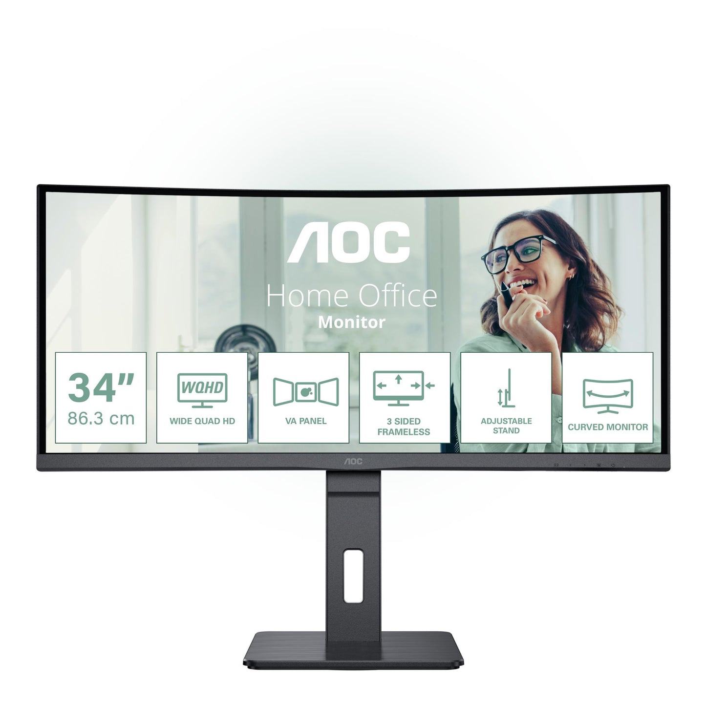 AOC LCD Monitor AOC 34 " 3440 X 1440 Pixels Ultrawide Quad HD Native Aspect Ratio 21:9 LED Curved