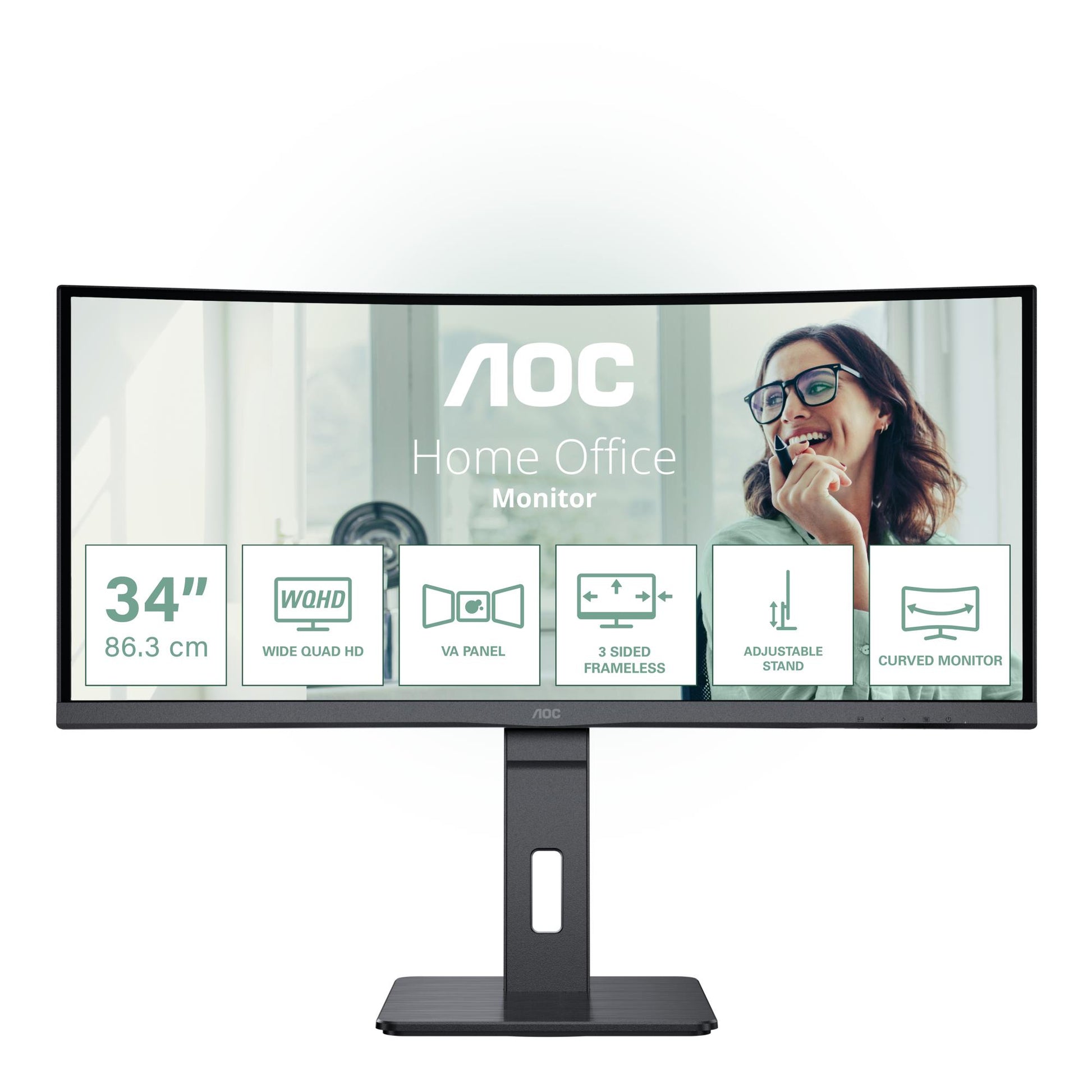 AOC LCD Monitor AOC 34 " 3440 X 1440 Pixels Ultrawide Quad HD Native Aspect Ratio 21:9 LED Curved