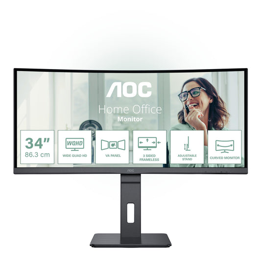 AOC LCD Monitor AOC 34 " 3440 X 1440 Pixels Ultrawide Quad HD Native Aspect Ratio 21:9 LED Curved