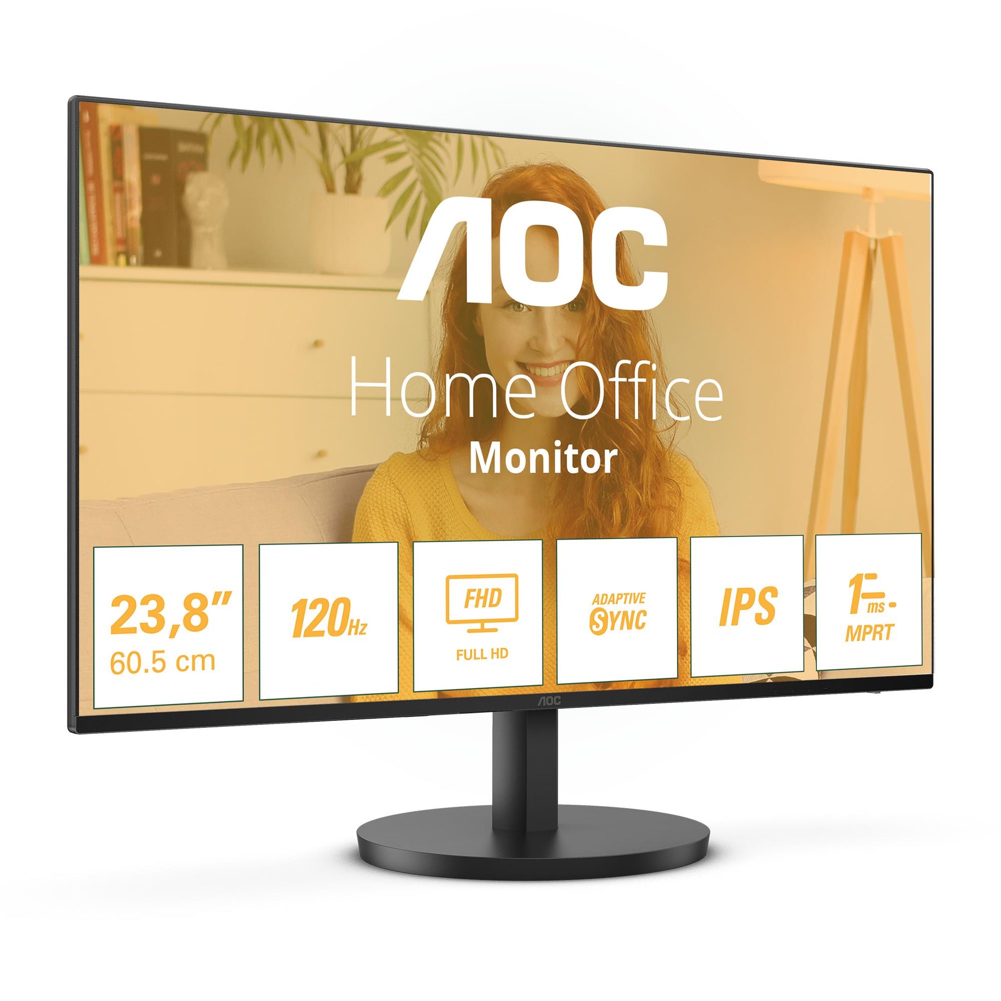 AOC LCD Monitor AOC 24B3HA2 24" Panel IPS 1920X1080 16:9 100 Hz Matte 4 Ms Speakers Colour Black