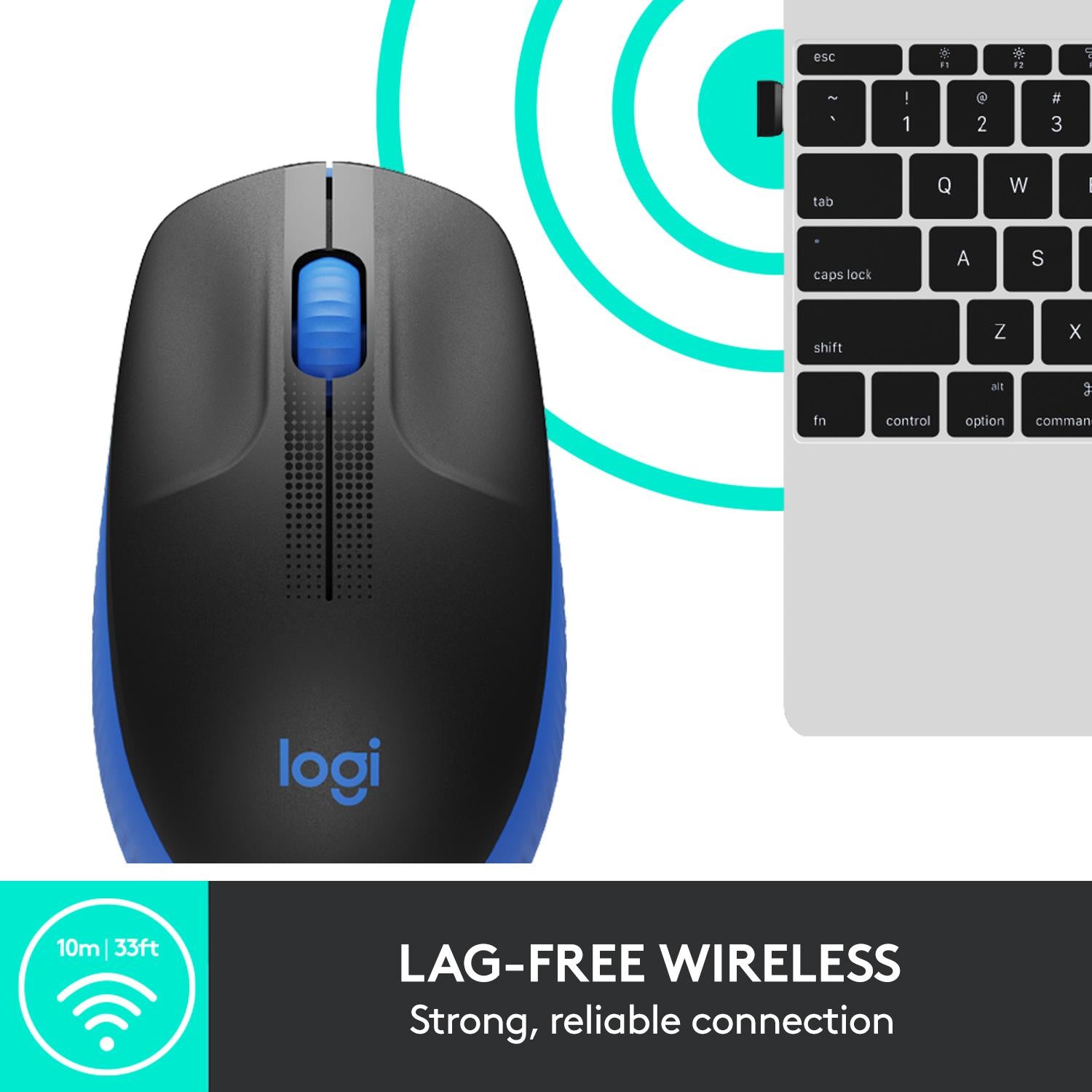 Logitech Mouse USB Optical Wireless M190 - Blue