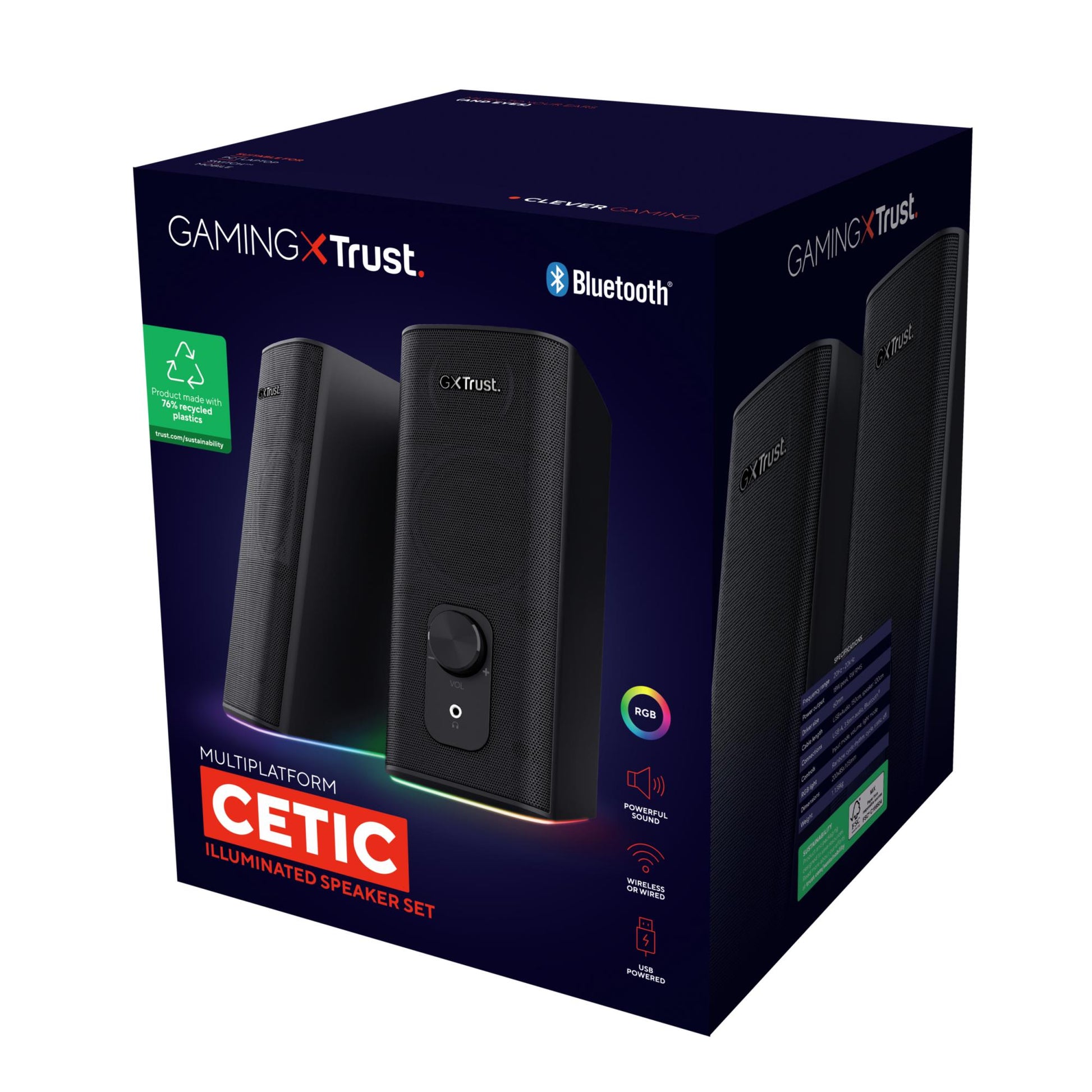 Trust Portable Speaker Trust GXT 612 Cetic Black Wireless P.M.P.O. 18 Watts 1Xaudio-In Bluetooth