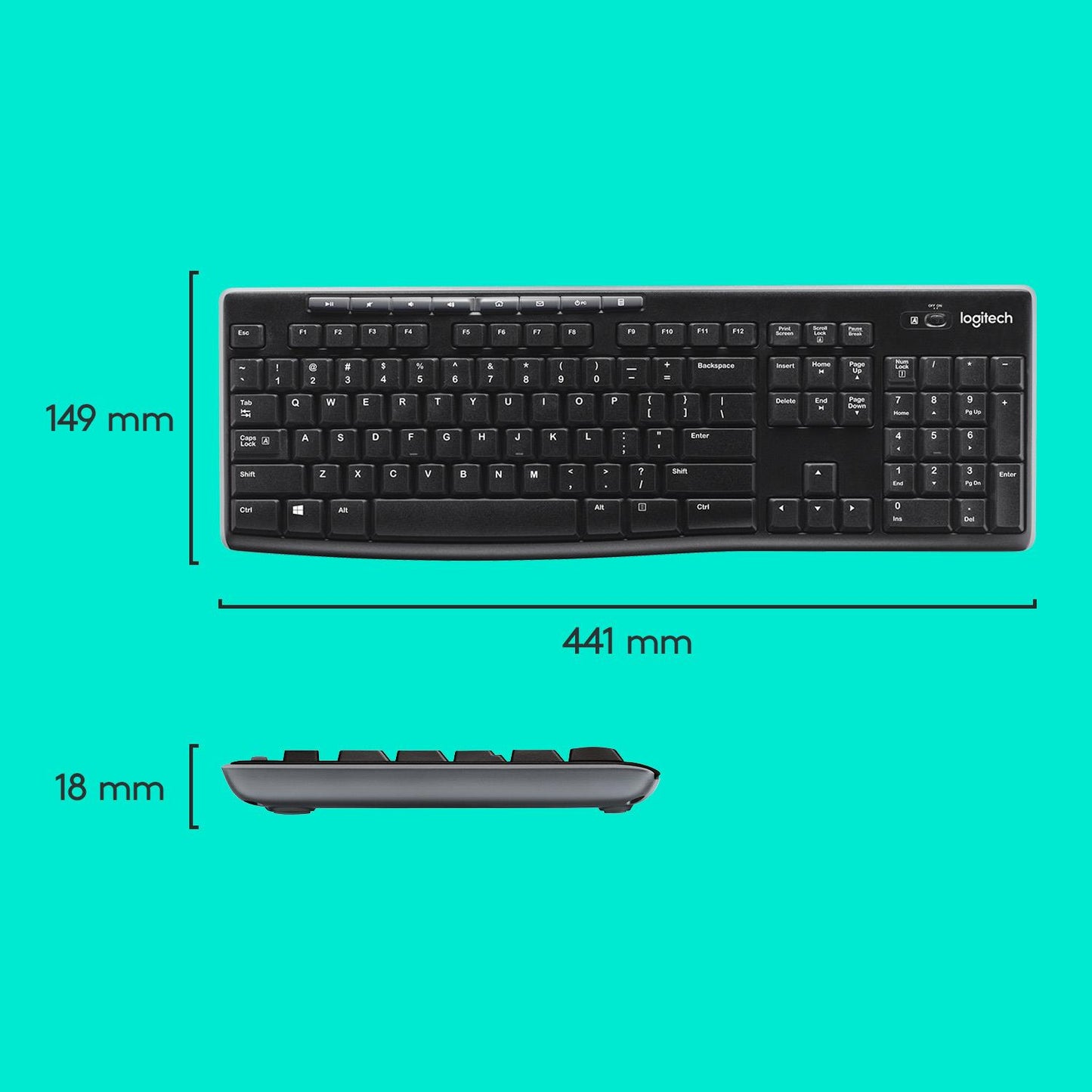 Logitech Keyboard Wireless Combo MK270 English - Desktop