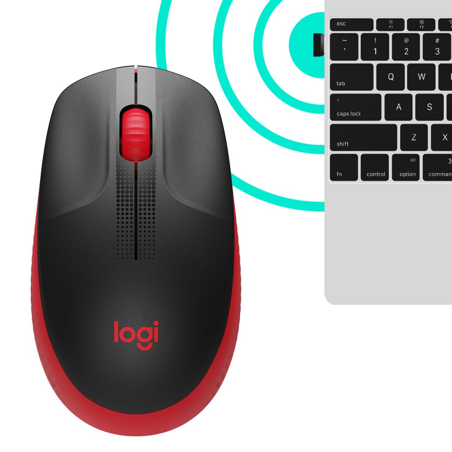 Logitech Mouse USB Optical Wireless M190 - RED