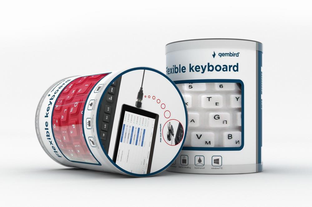 Gembird Keyboard Flexible USB English - Black