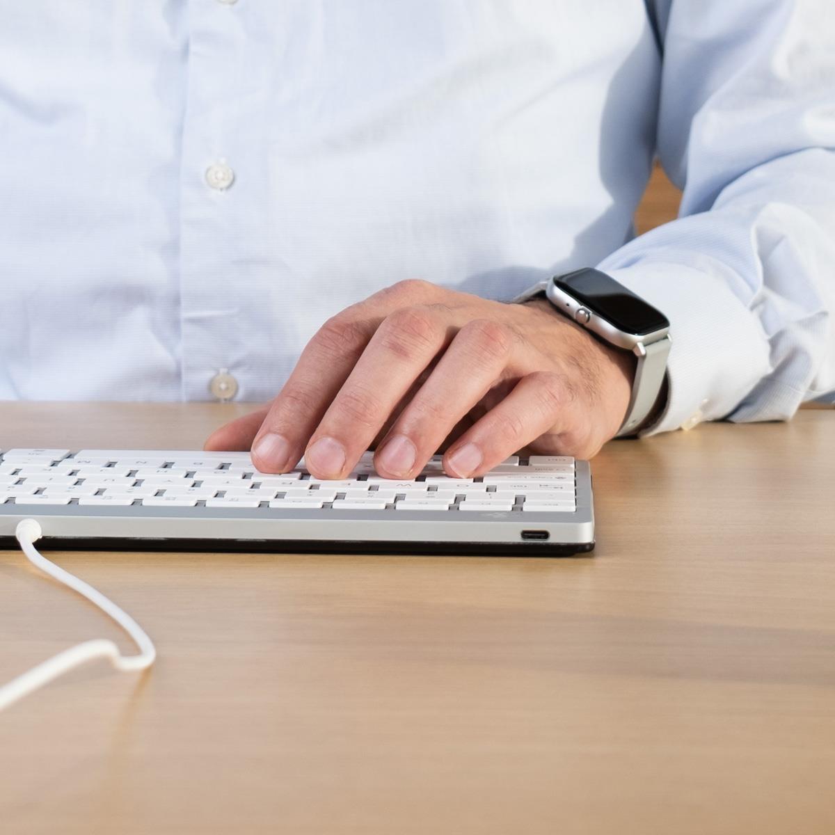 R-GO Tools Keyboard Compact Break English - White