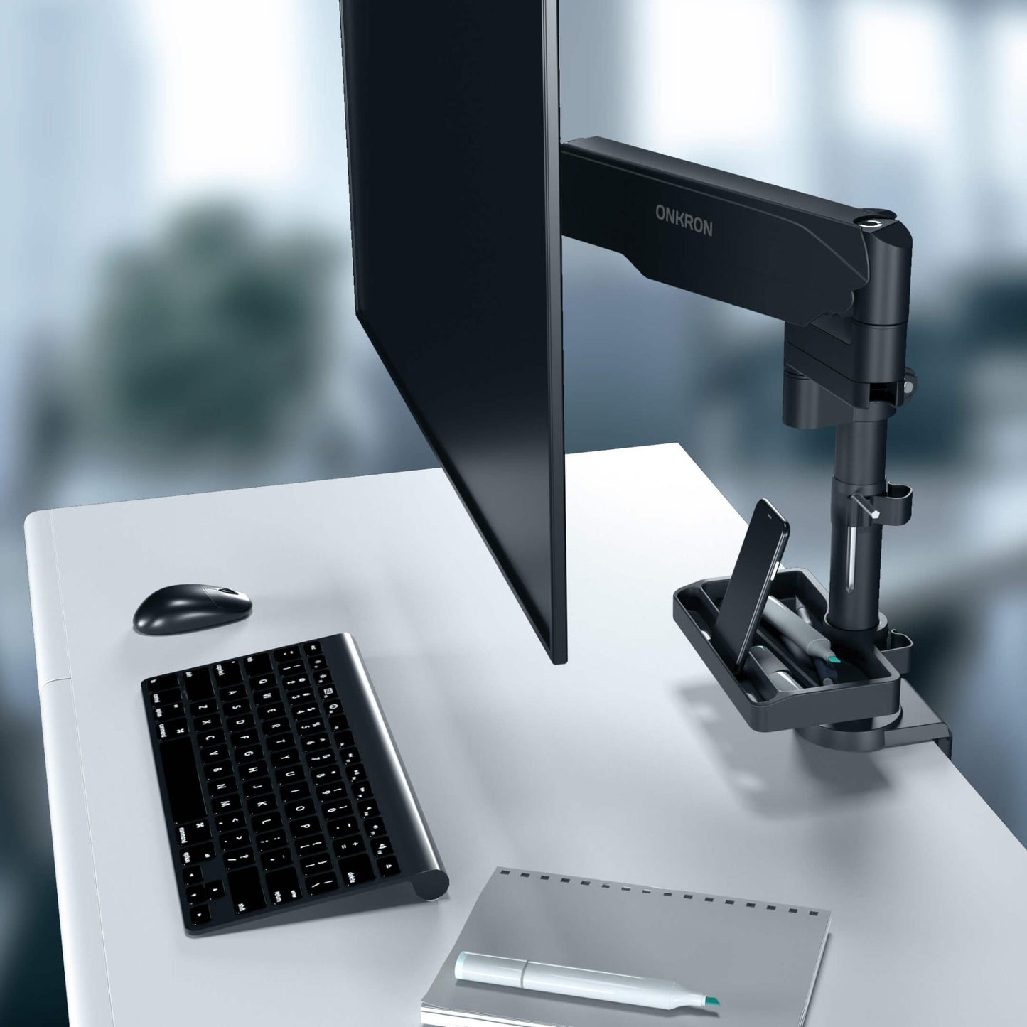 Onkron Desk Mount Accessory Organizer - Black