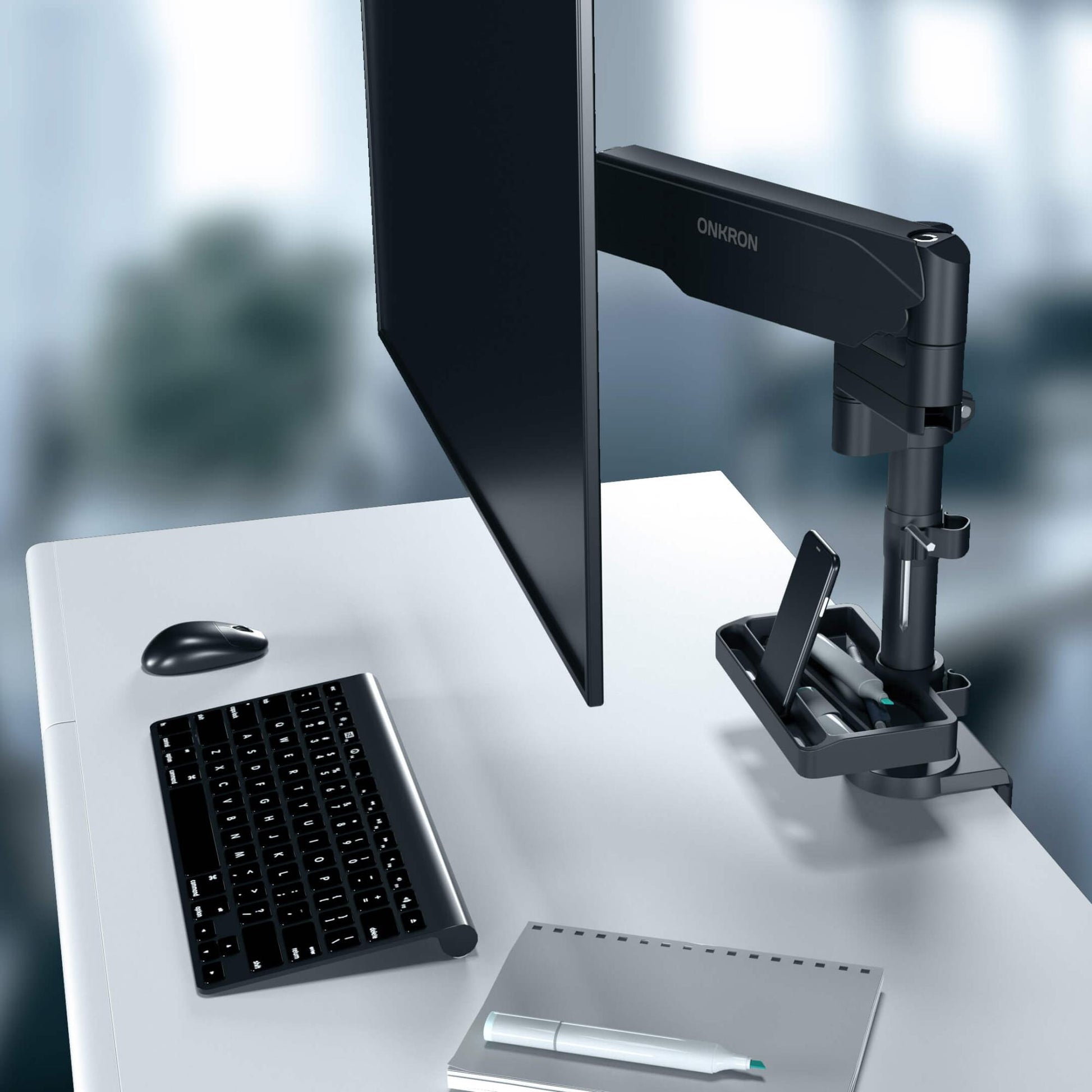 Onkron Desk Mount Accessory Organizer - Black