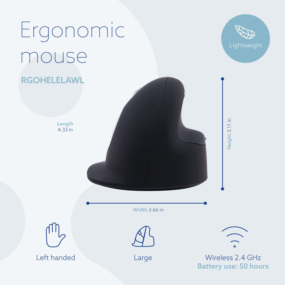 R-GO Tools Mouse USB Optical Wireless - L. BLK