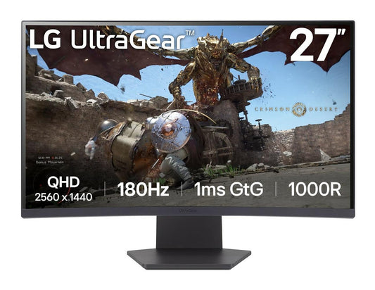 LG LCD Monitor LG 27GS60QC-B 27" Gaming / Curved Panel VA 2560X1440 16:9 180 Hz Matte 1 Ms Tilt Colour Black