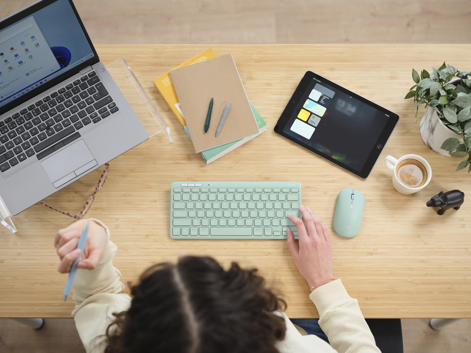 Trust Keyboard + Mouse Wireless Lyra - Green