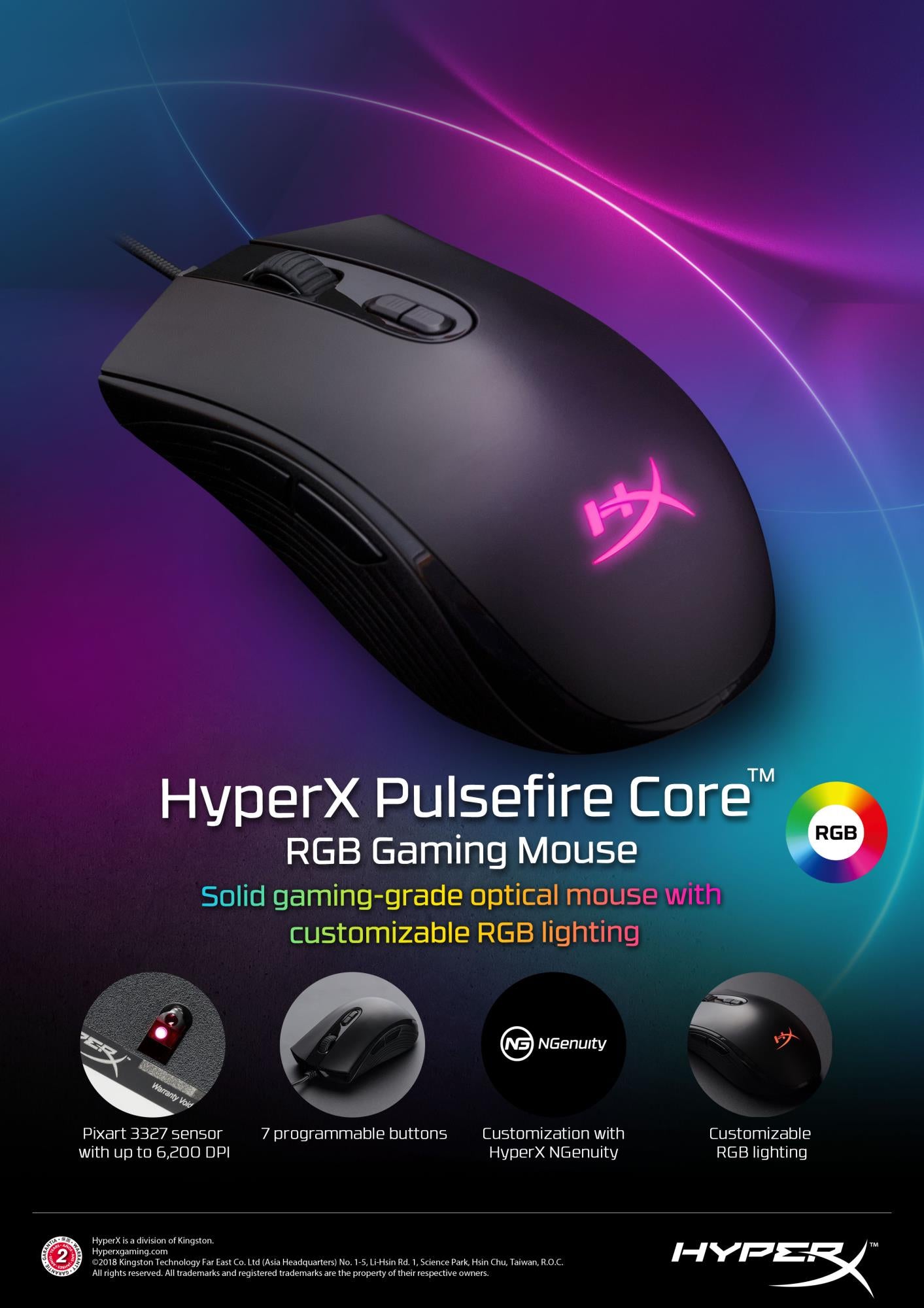 Hyperx Mouse USB Optical Pulsefire - Core