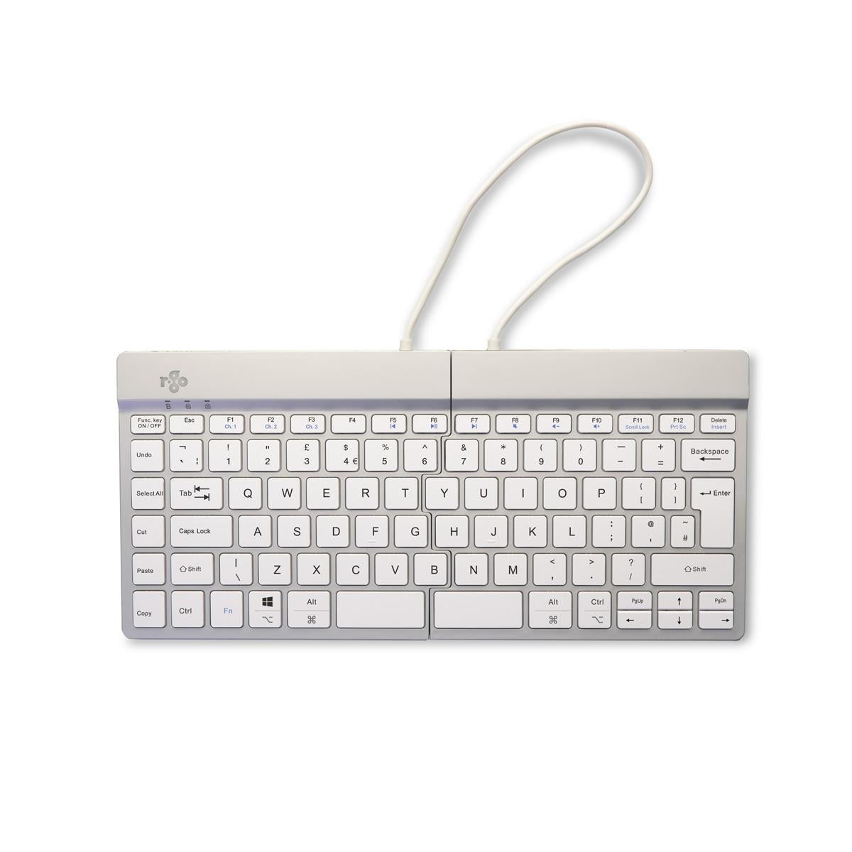 R-GO Tools Keyboard Wireless Split Break - White