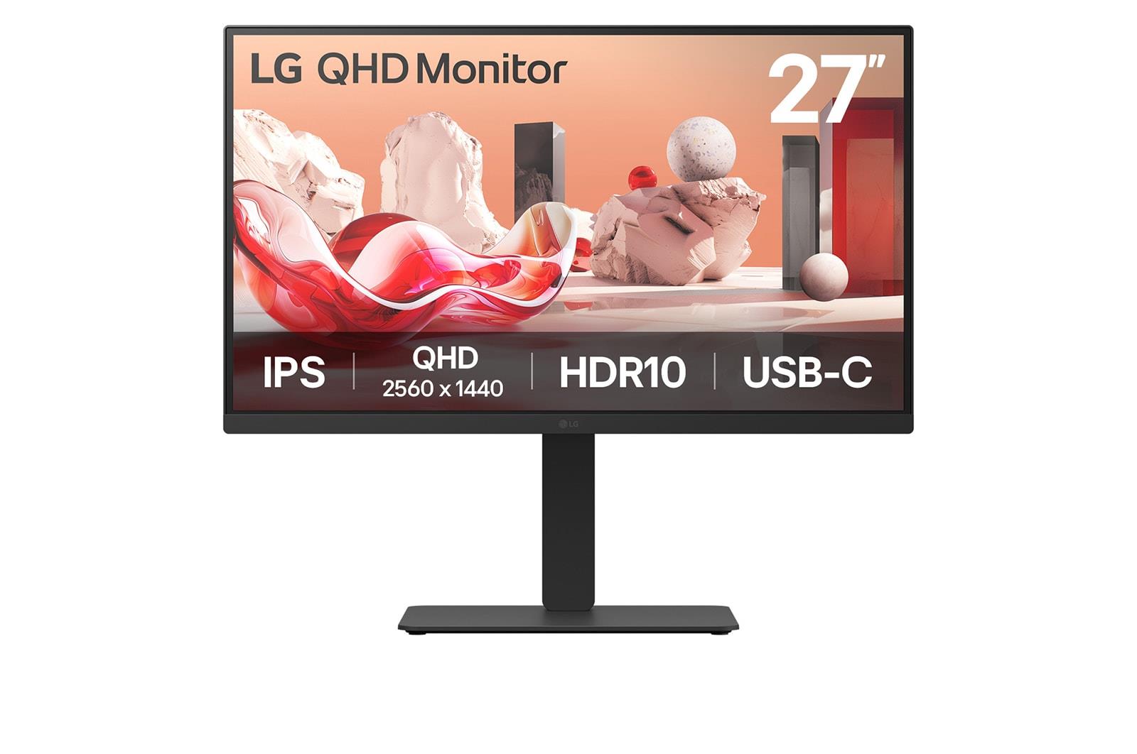 LG LCD Monitor LG 27BA75QB-B 27" Panel IPS 2560X1440 16:9 100Hz Matte Speakers Swivel Pivot Height Adjustable Tilt Colour Black