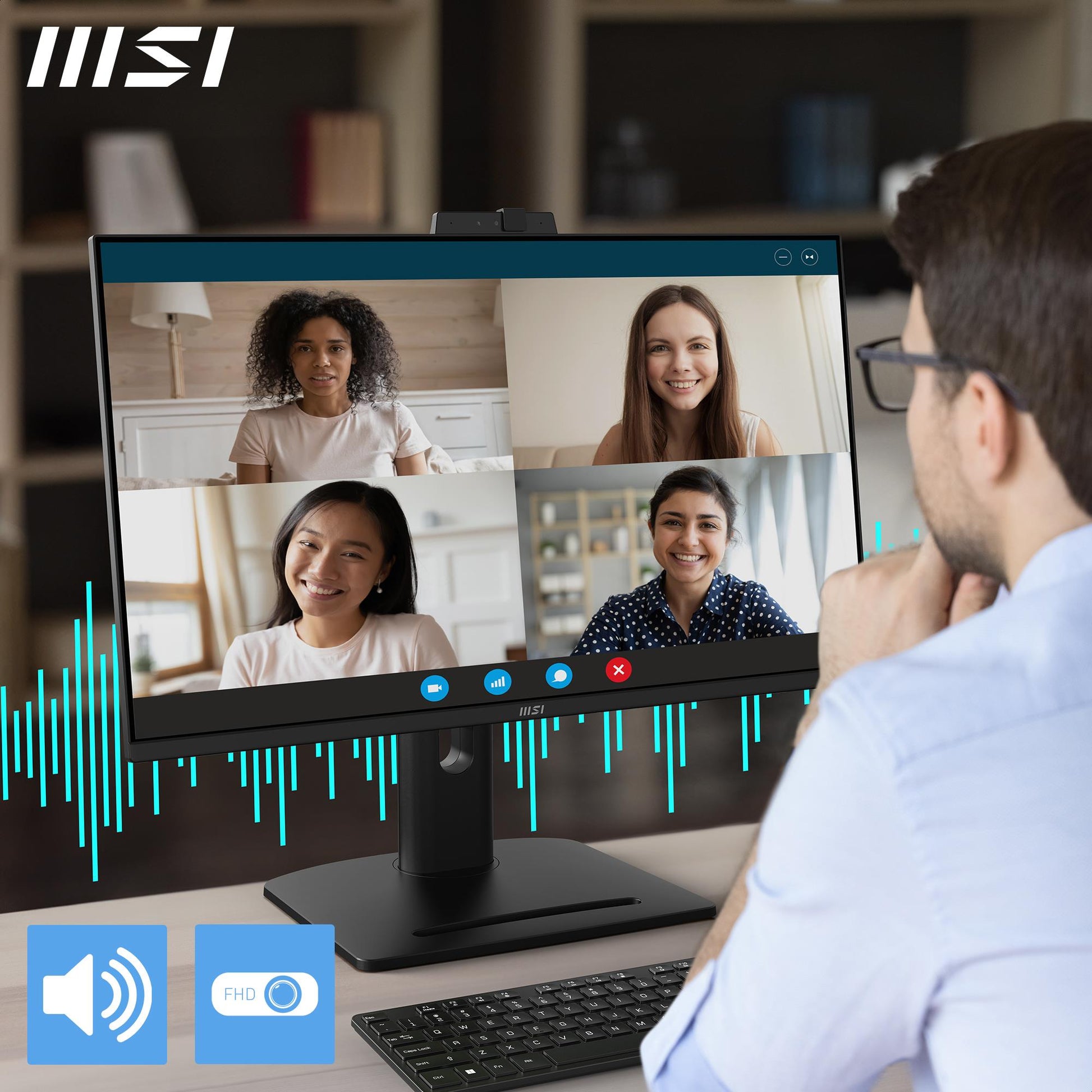 MSI LCD Monitor MSI Pro MP275QPDG 27" Business Swivel Pivot Height Adjustable Tilt Matte Panel IPS 2560X1440 16:9 100Hz 5 Ms Speakers