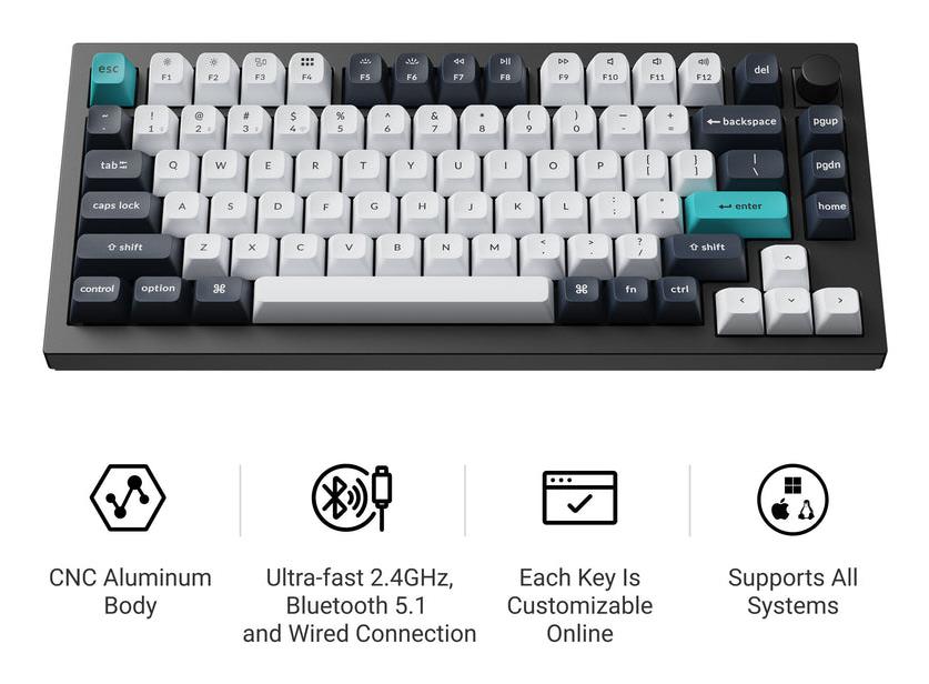 Keychron Keyboard Wireless Q1 MAX RGB - Carbon
