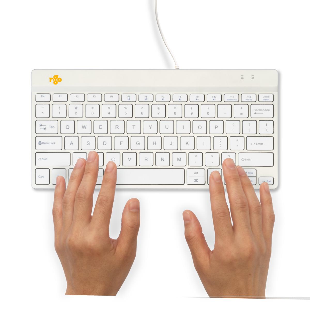 R-GO Tools Keyboard Compact Break English - White
