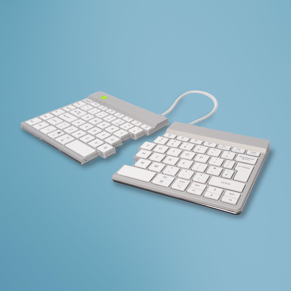 R-GO Tools Keyboard Wireless Split Break - White