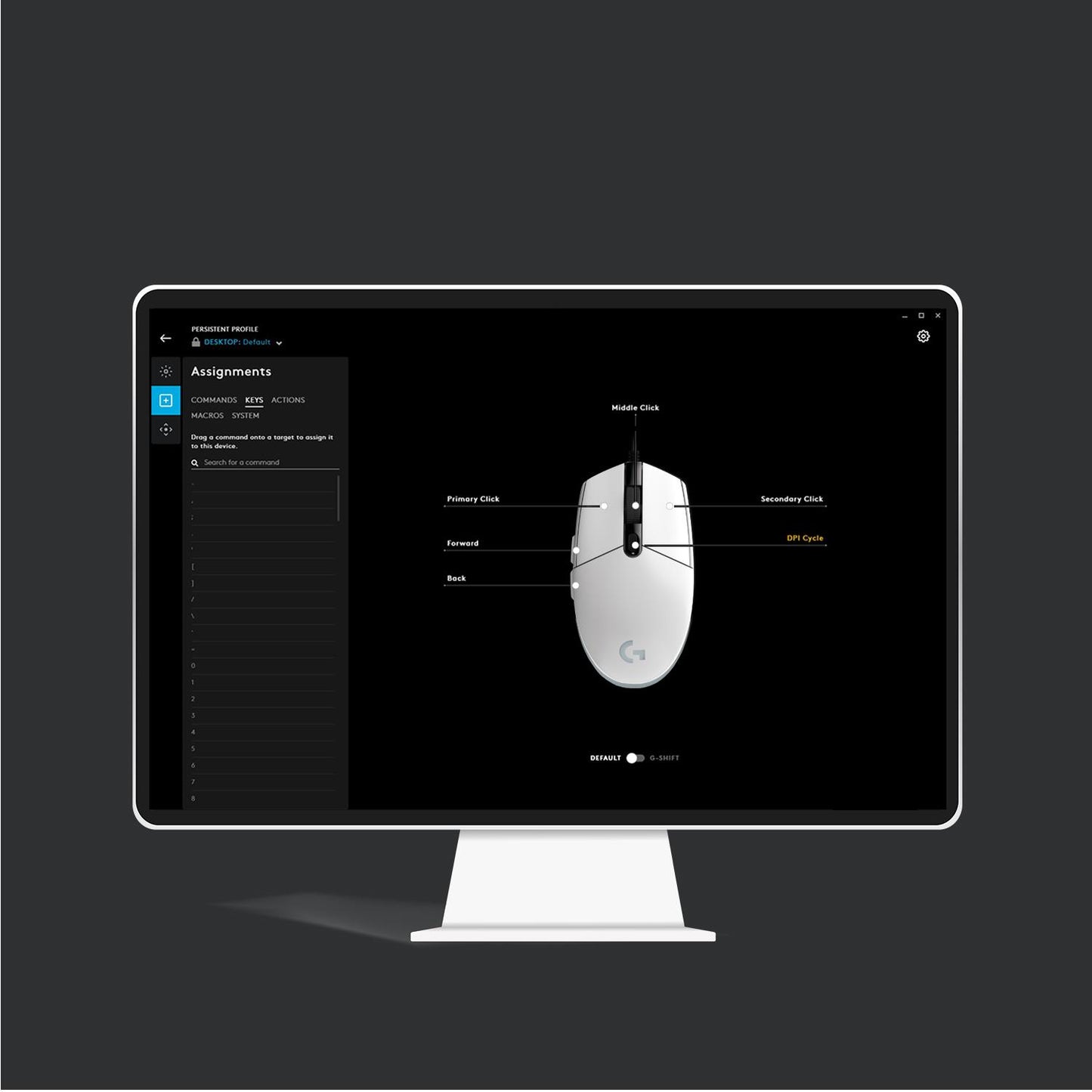 Logitech Mouse USB Optical G203 - White