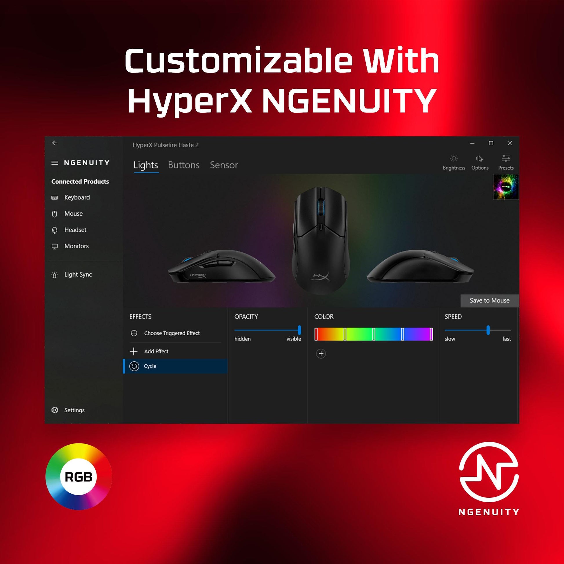 Hyperx Mouse USB Optical Pulsefire - Haste 2