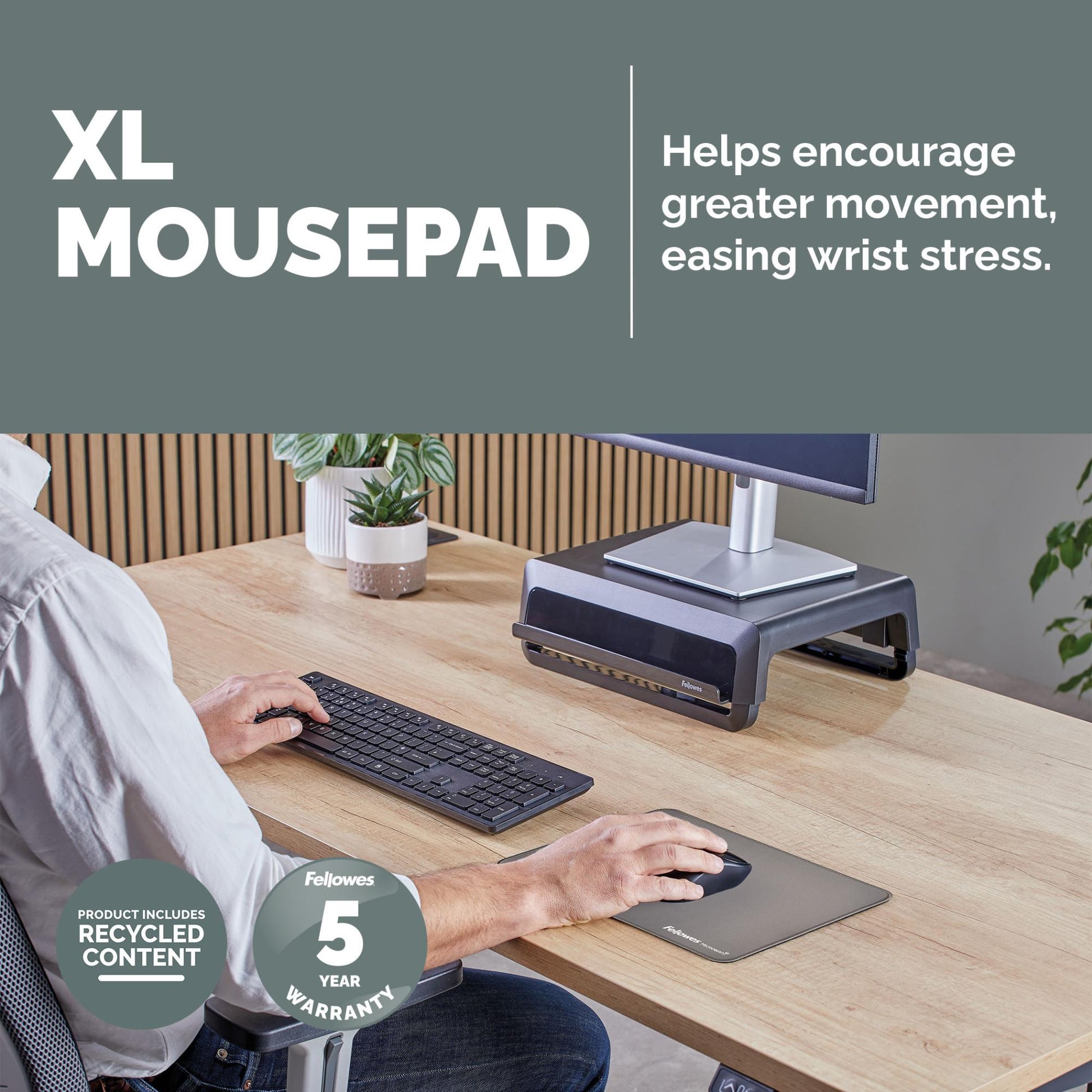 Fellowes Mouse Pad Breyta XL - Grey
