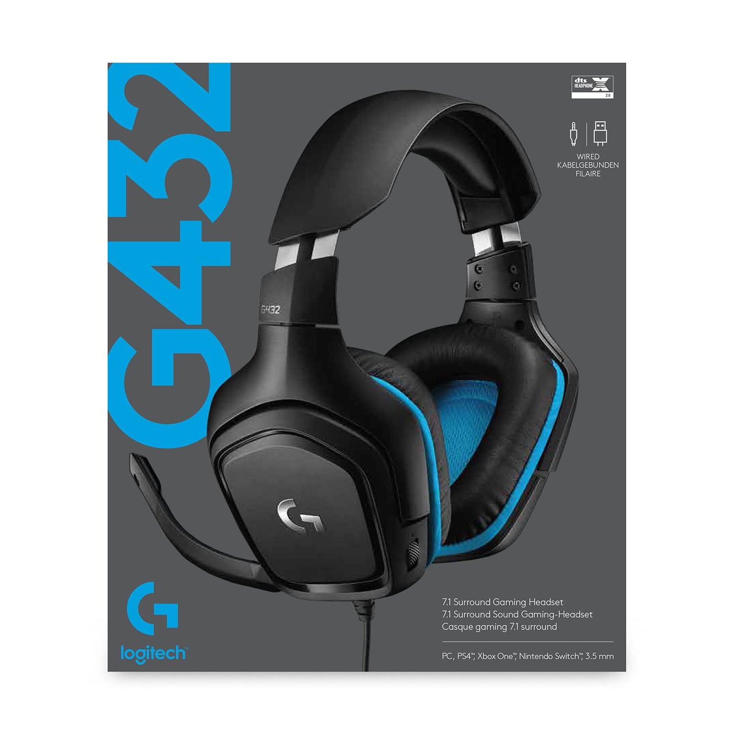 Logitech Headset Gaming G432 - Black