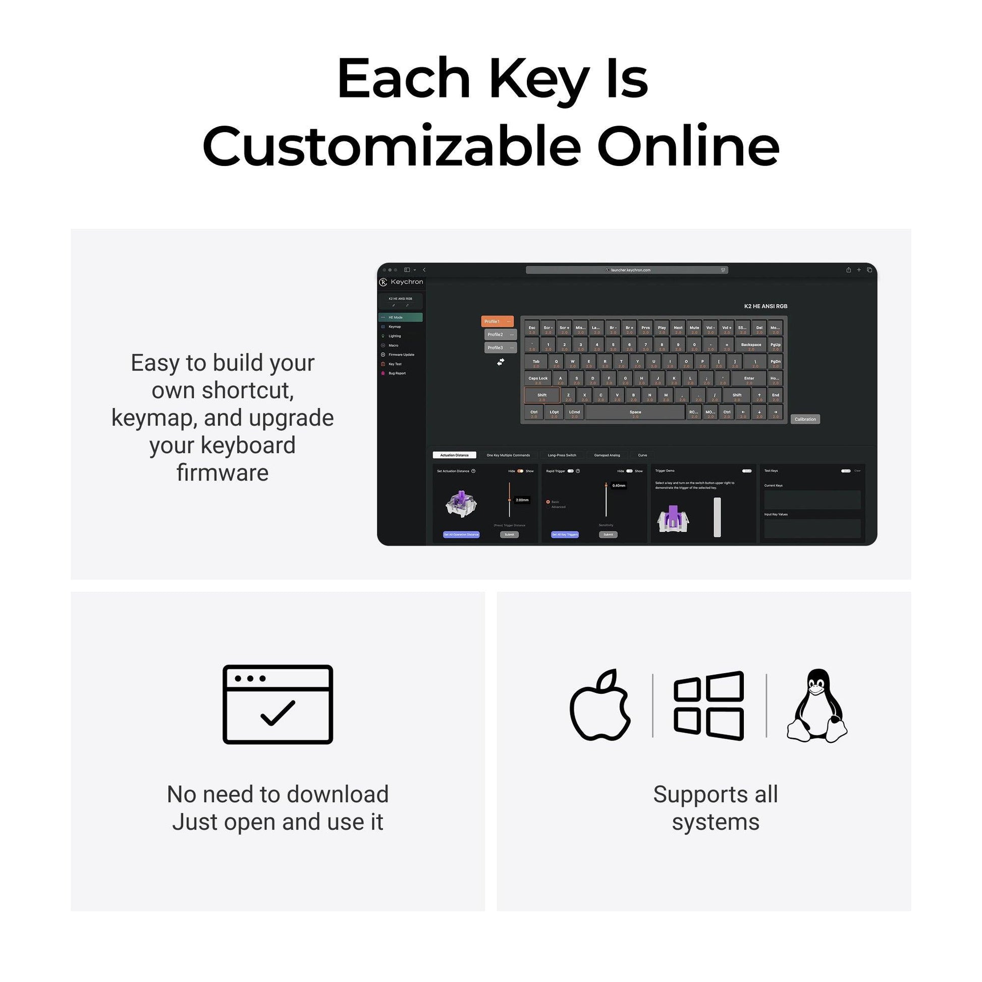 Keychron Keyboard Wireless K2 HE - Black