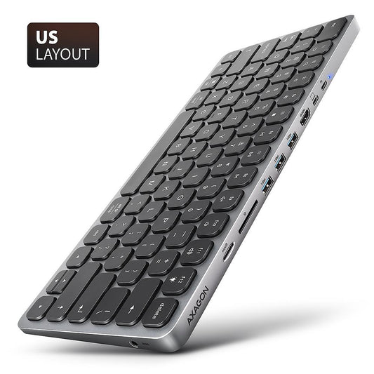 Axagon Keyboard + I - O Hub 9IN1