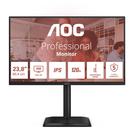 AOC LCD Monitor AOC 60.5 Cm (23.8") 1920 X 1080 Pixels Full HD Native Aspect Ratio 16:9 LED Flat