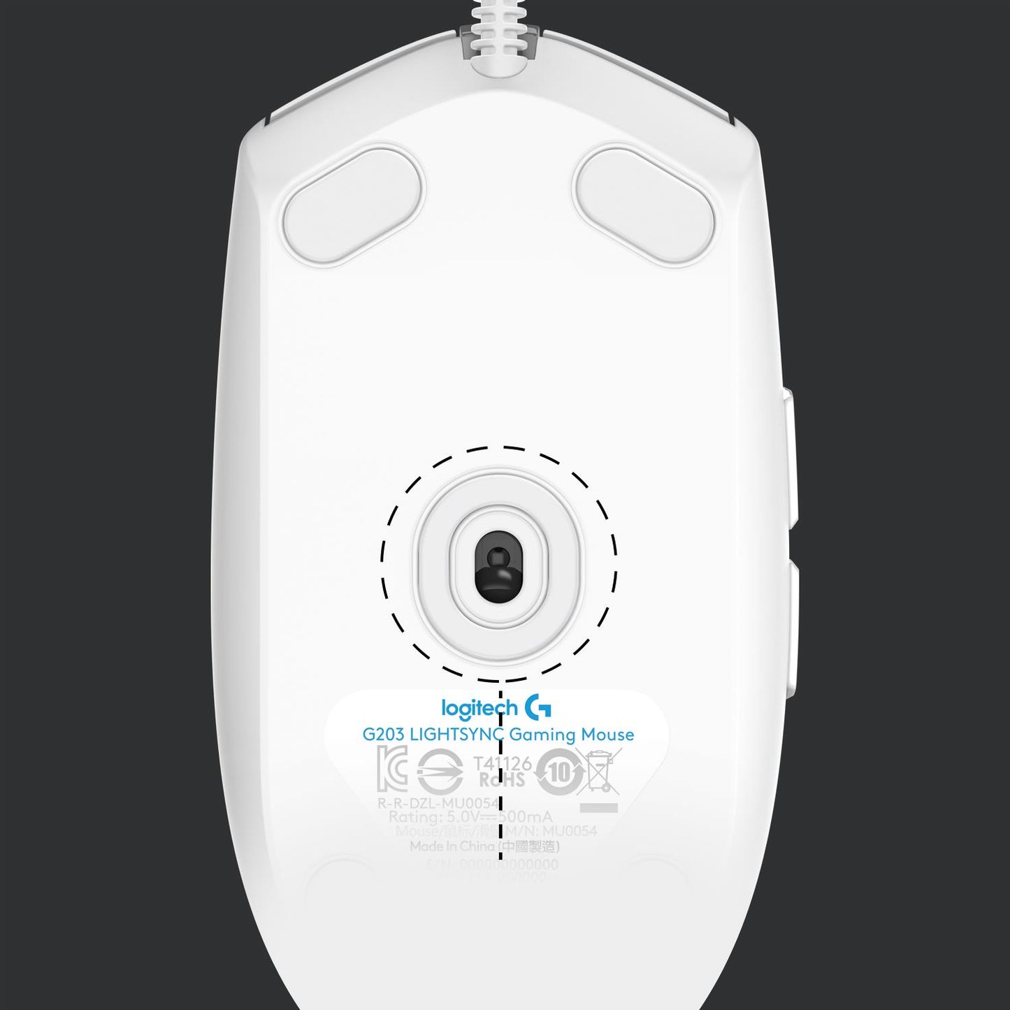 Logitech Mouse USB Optical G203 - White