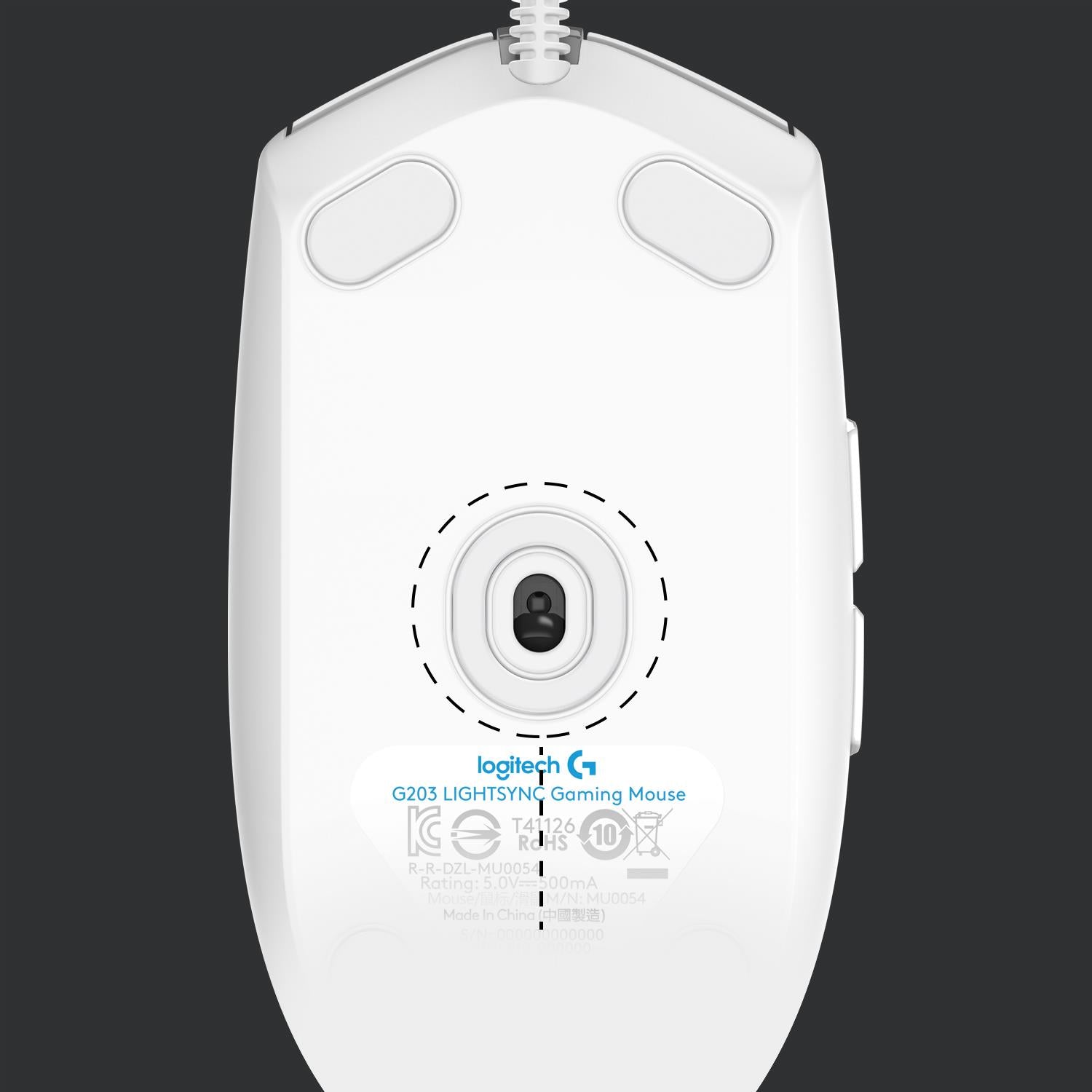 Logitech Mouse USB Optical G203 - White