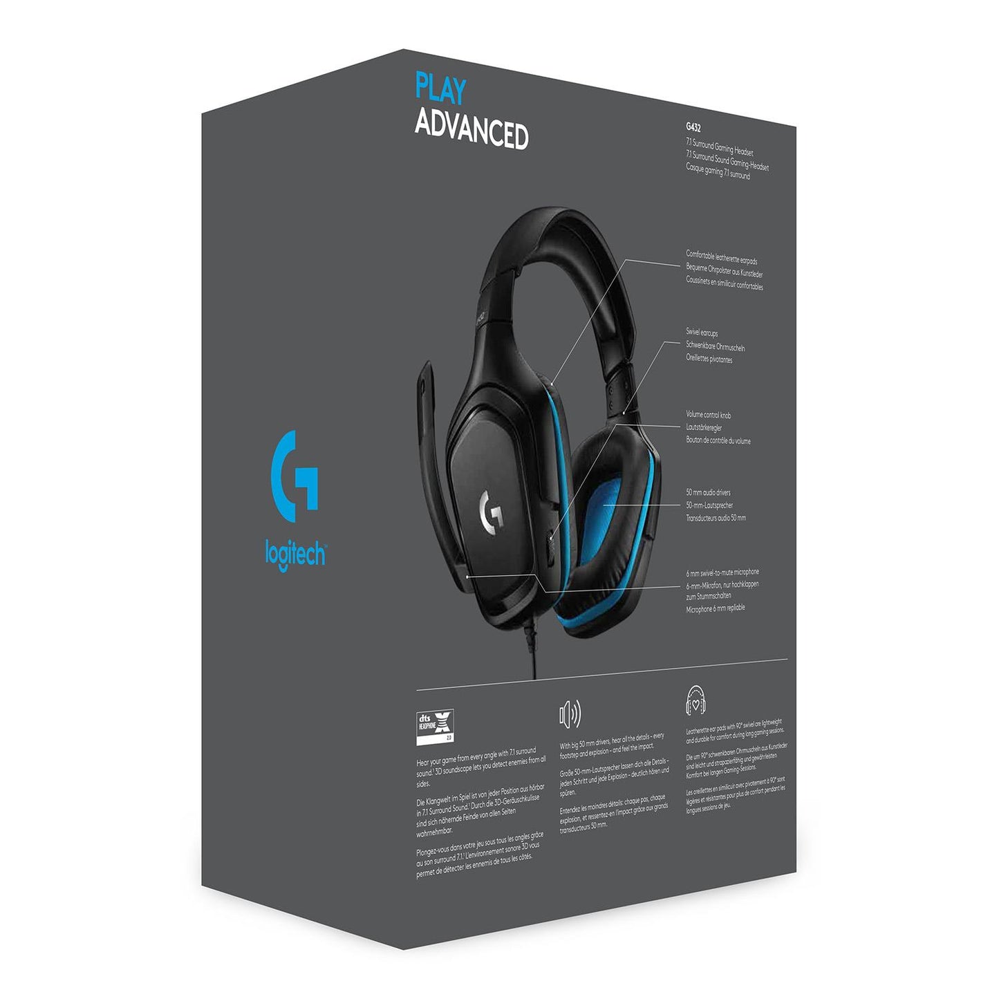 Logitech Headset Gaming G432 - Black