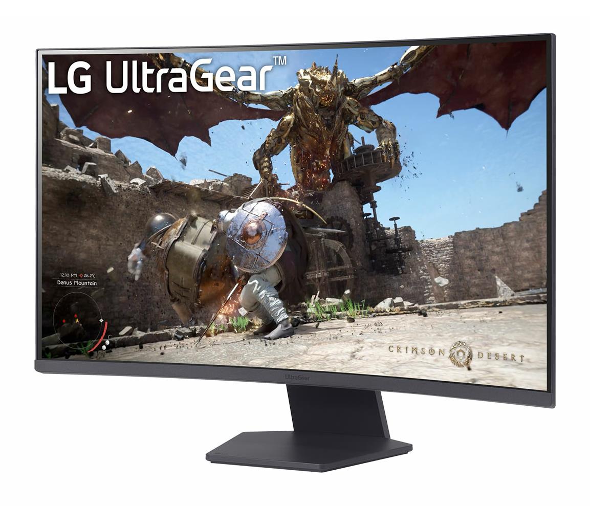 LG LCD Monitor LG 32GS60QC-B 32" Gaming / Curved Panel VA 2560X1440 16:9 180 Hz Matte 1 Ms Tilt
