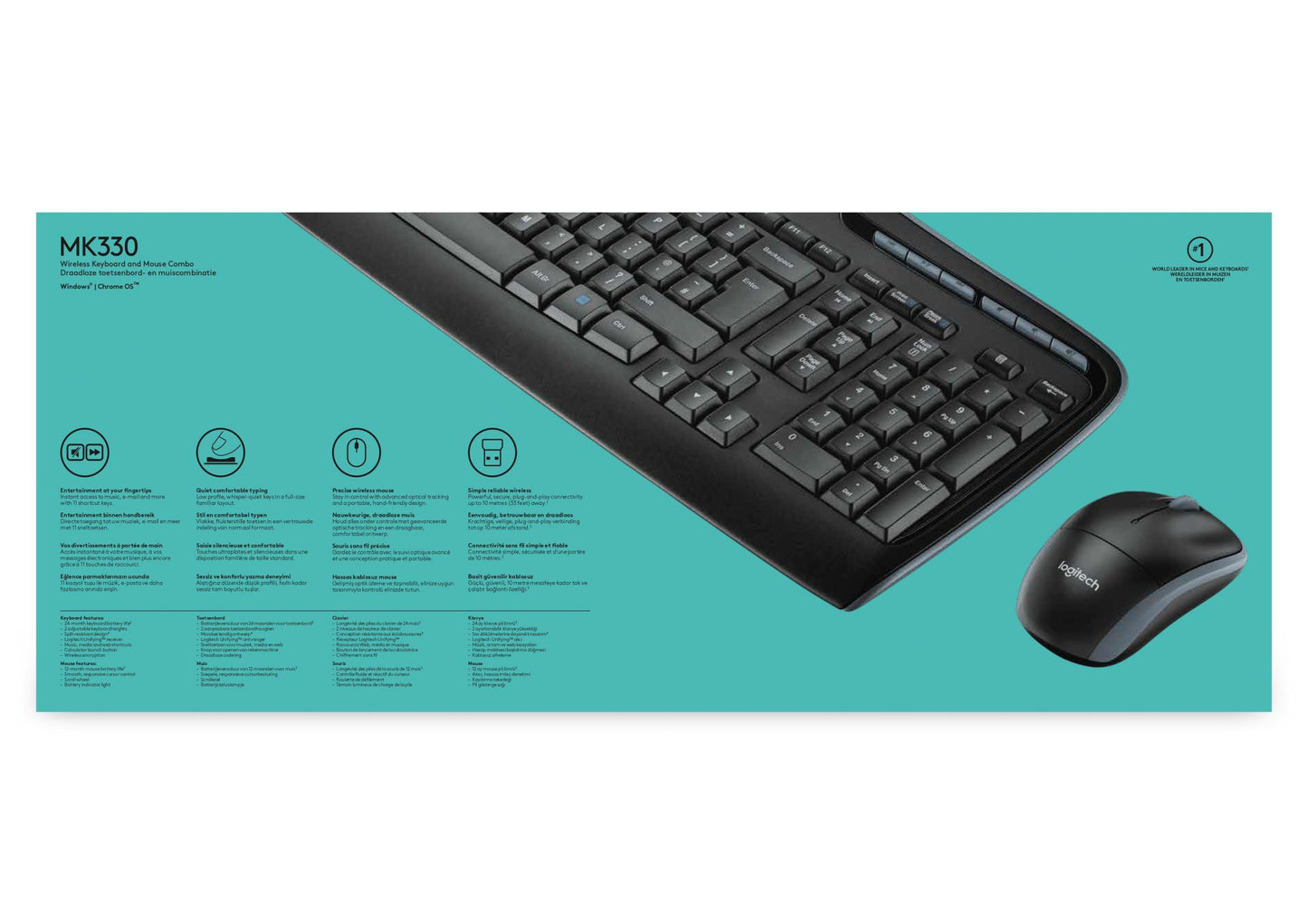 Logitech Keyboard + Mouse Combo MK330 - English