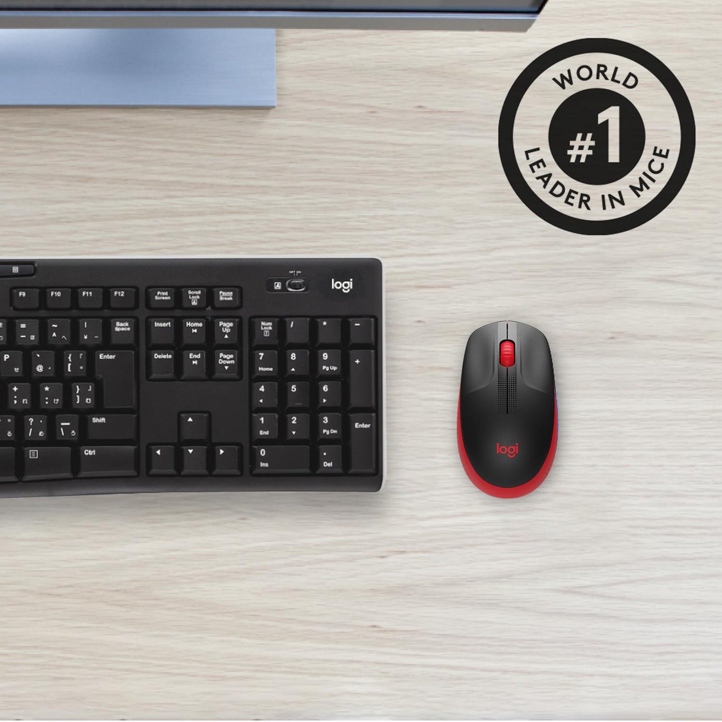 Logitech Mouse USB Optical Wireless M190 - RED